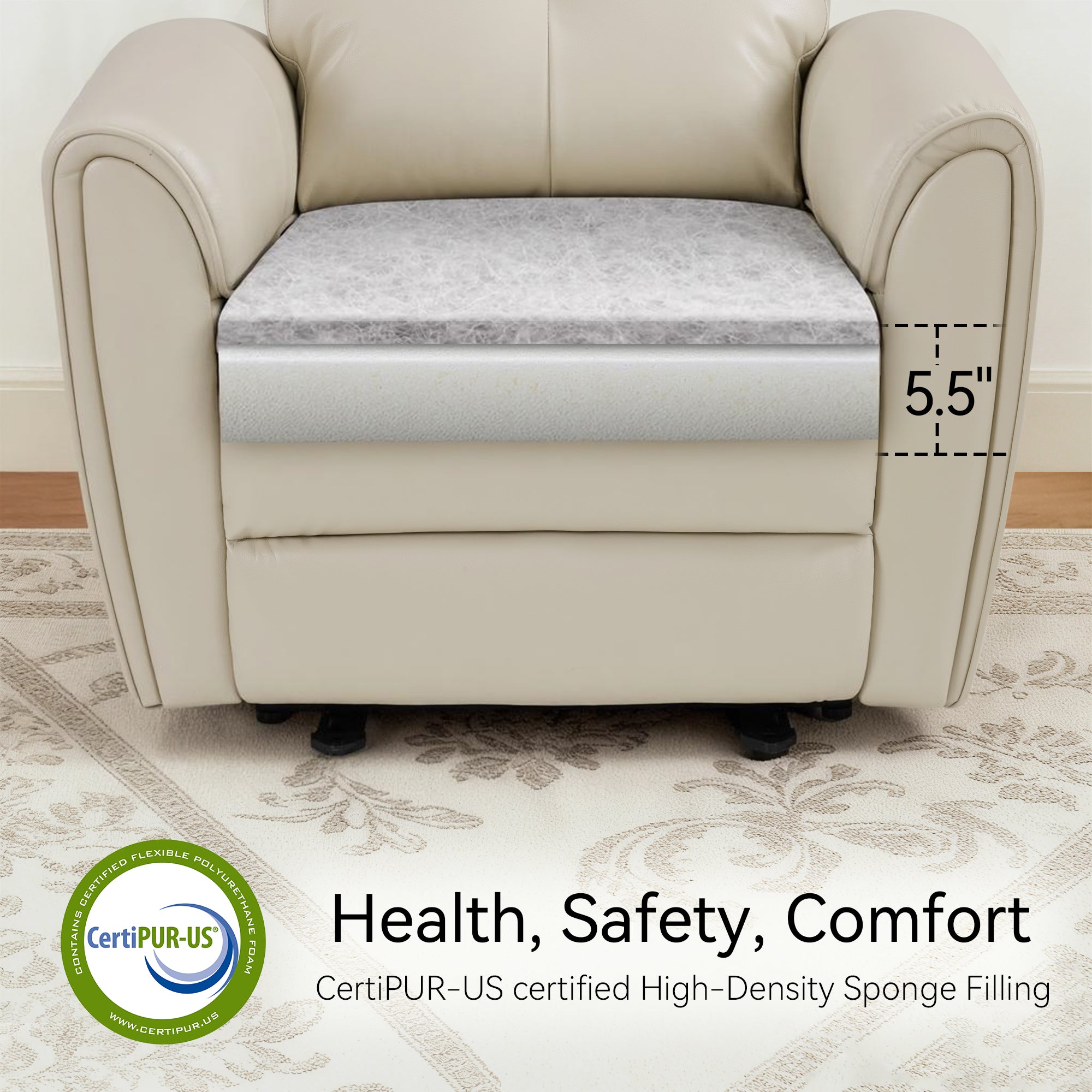 Zero Wall Hugger Recliners Chair for small space, Faux Leather PR699