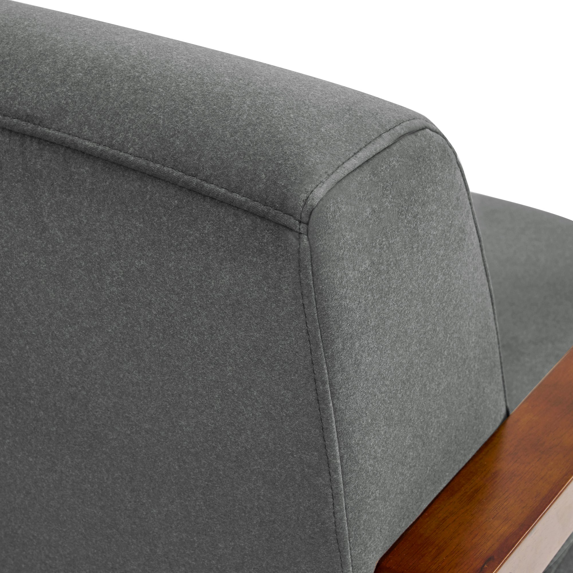 Swivel Glider Accent Chair, Wood Arm, Pet-Friendly Fabric, Classic Style for Living Room & Bedroom
