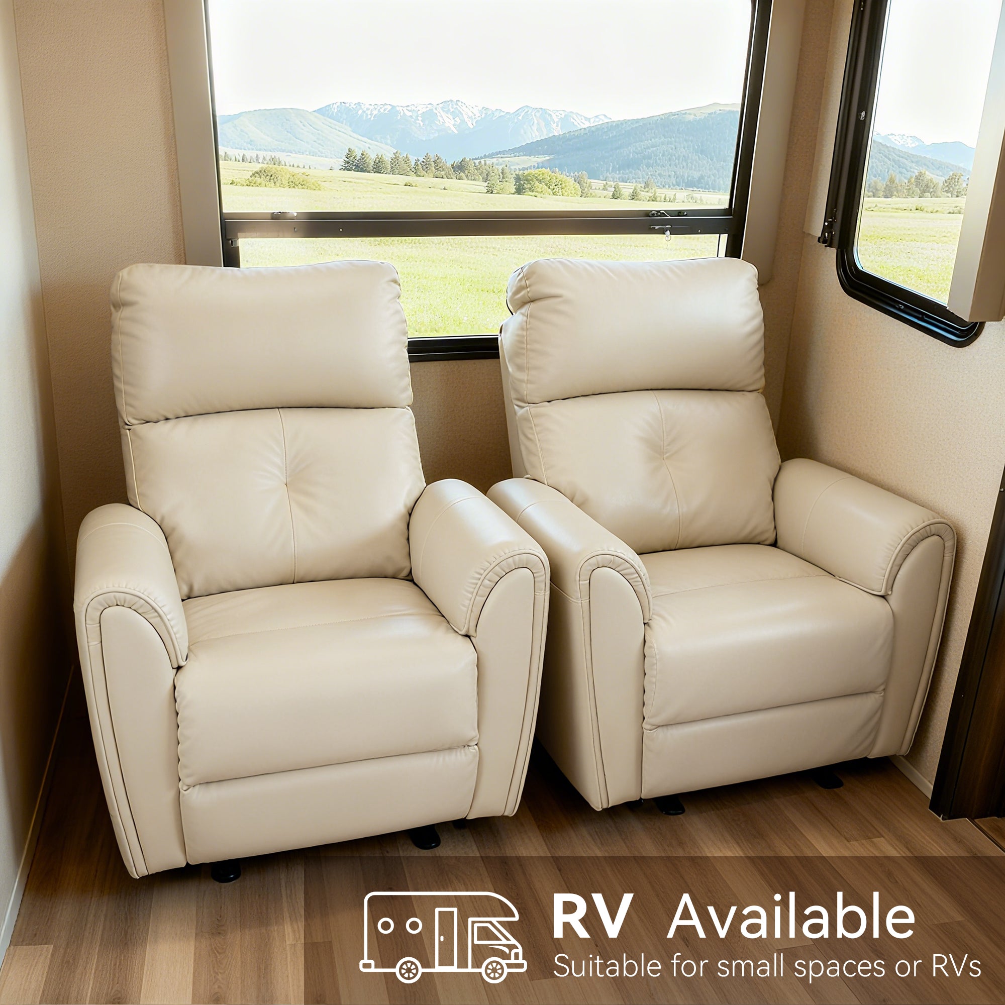 Zero Wall Hugger Recliners Chair for small space, Faux Leather PR699