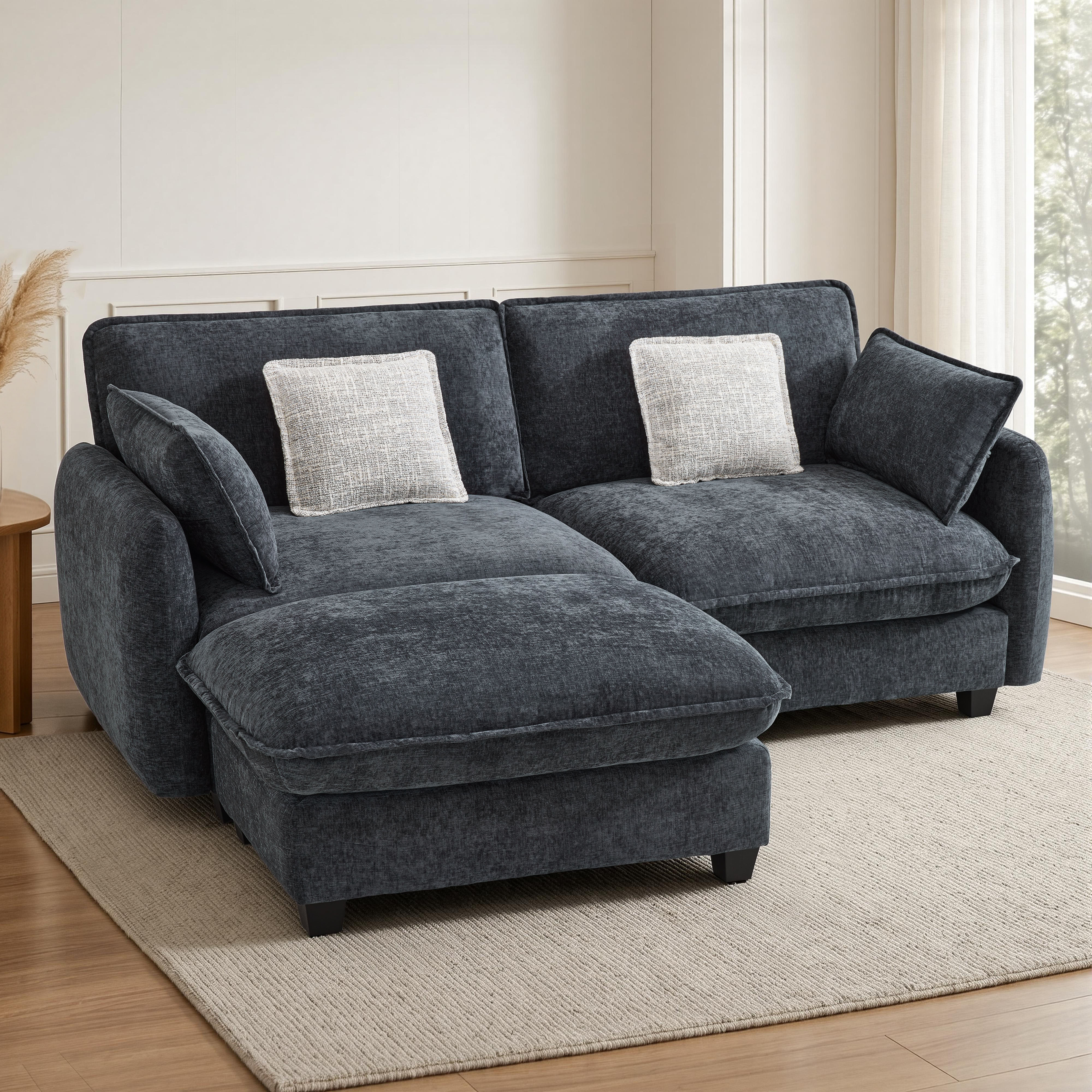 Oversized Cloud Modular Sectional Sofa, FSC Certified Sectional Couches with Ottoman for Living Room S0701
