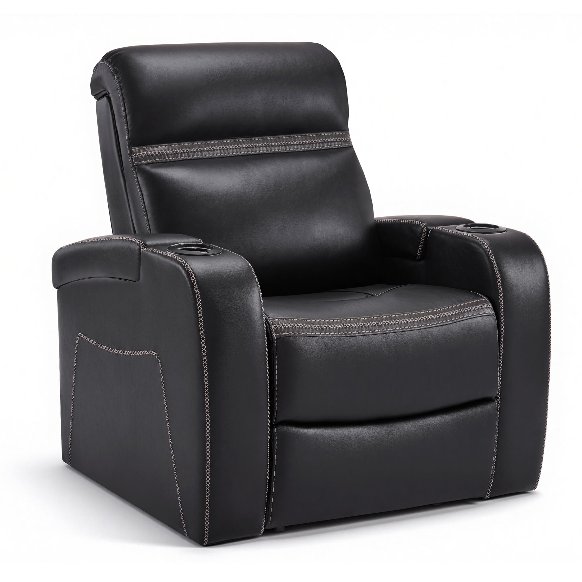 Power Recliner Chair, Home Theater Seating, Faux Leather HTS400