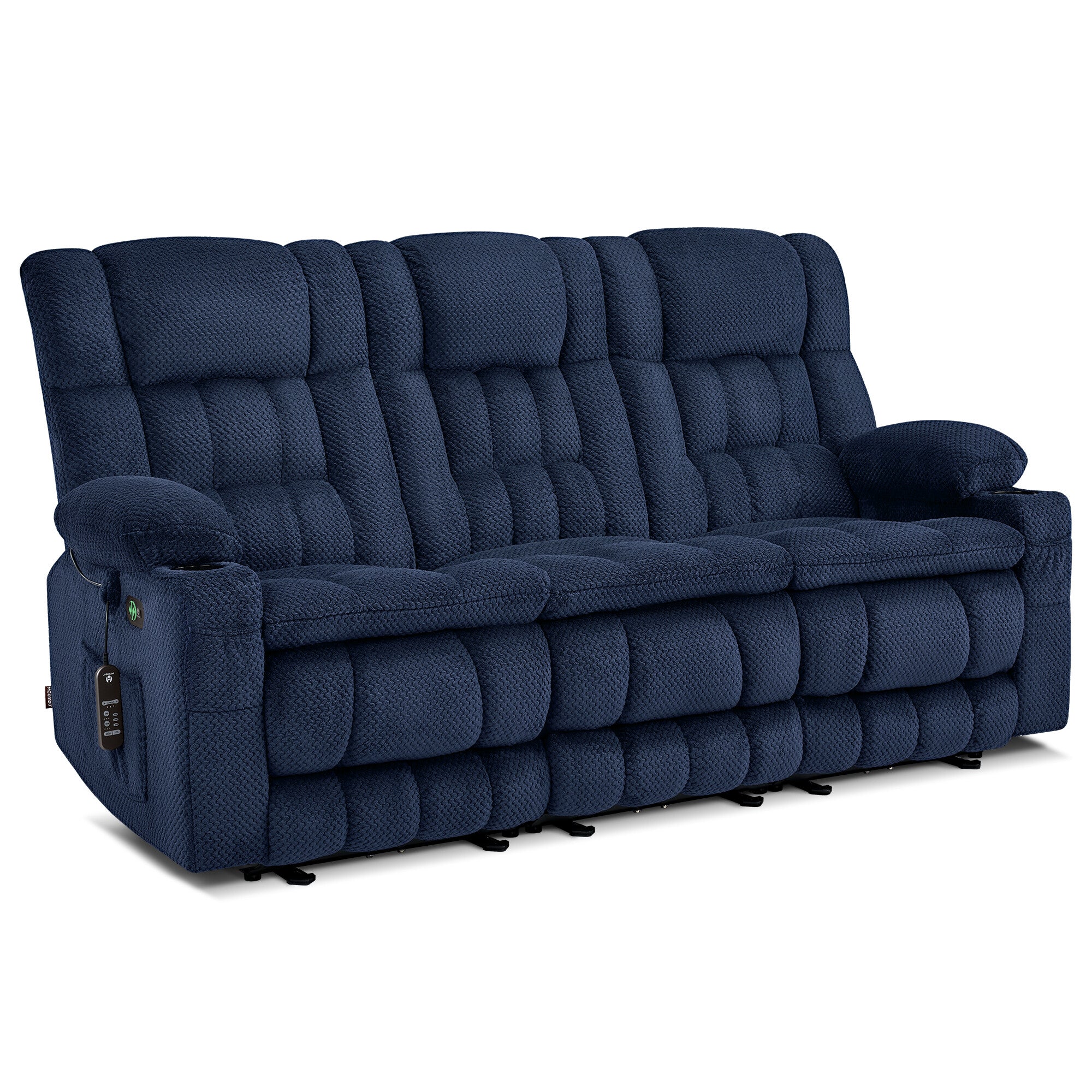 Power Reclining Loveseat with Heat and Massage, Fabric RS6314