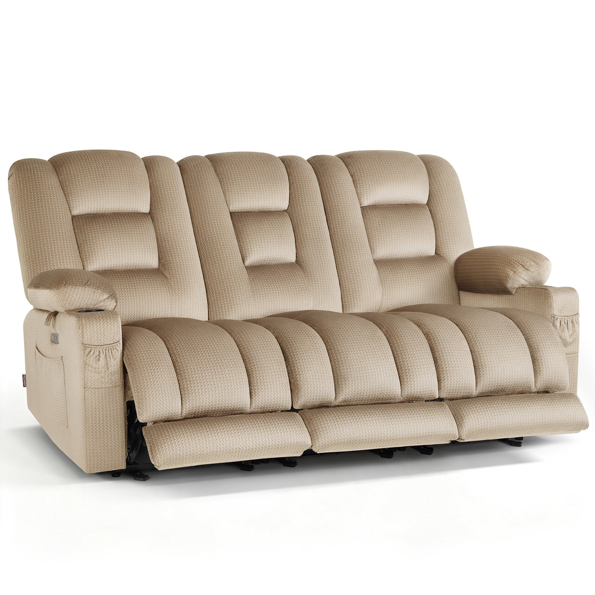 82 in 3 Seater Reclining Sofa with Heat and Massage PR648M3