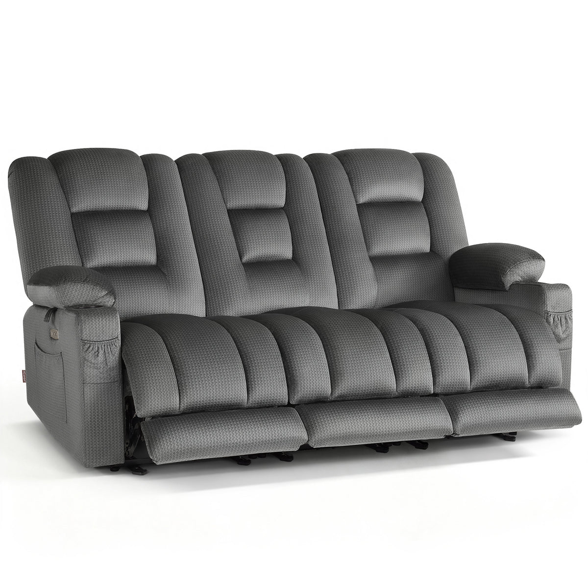 82 in 3 Seater Reclining Sofa with Heat and Massage PR648M3