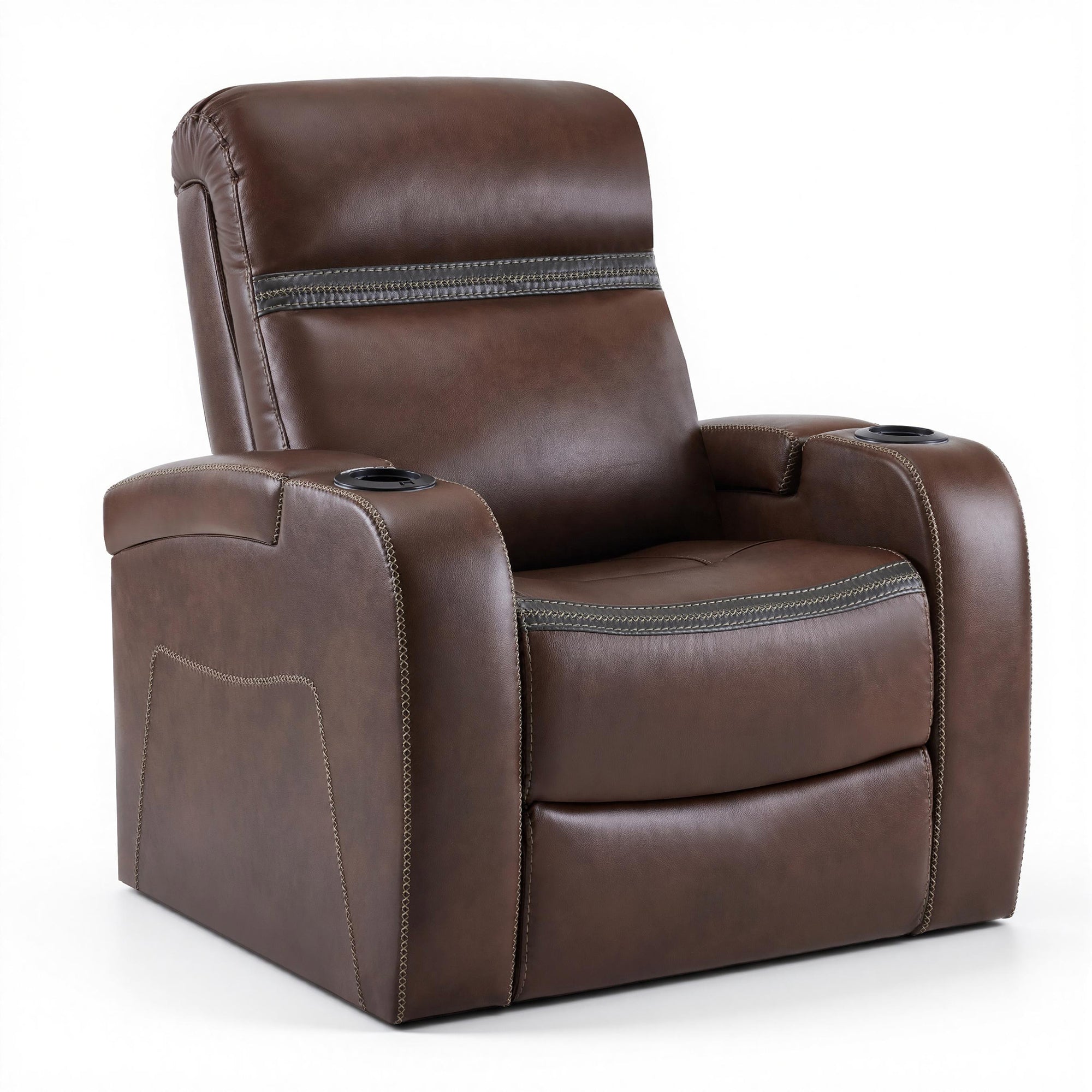 Power Recliner Chair, Home Theater Seating, Faux Leather HTS400