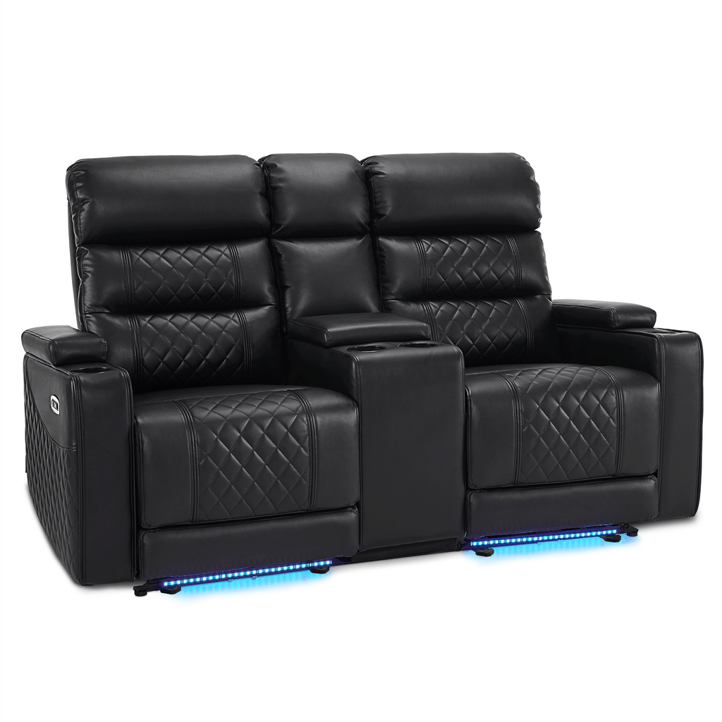 Power Reclining Loveseat Sofa with Adjustable Headrests and Con
