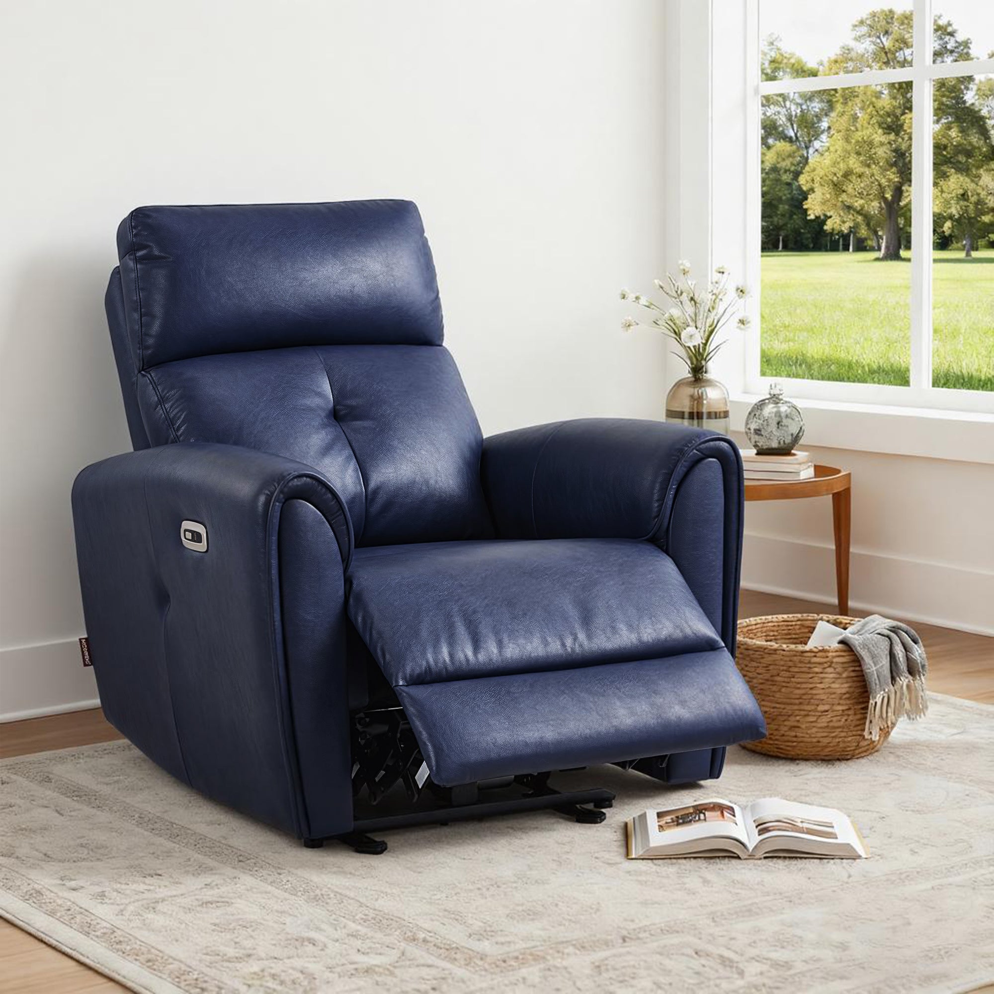 Zero Wall Hugger Recliners Chair for small space, Faux Leather PR699