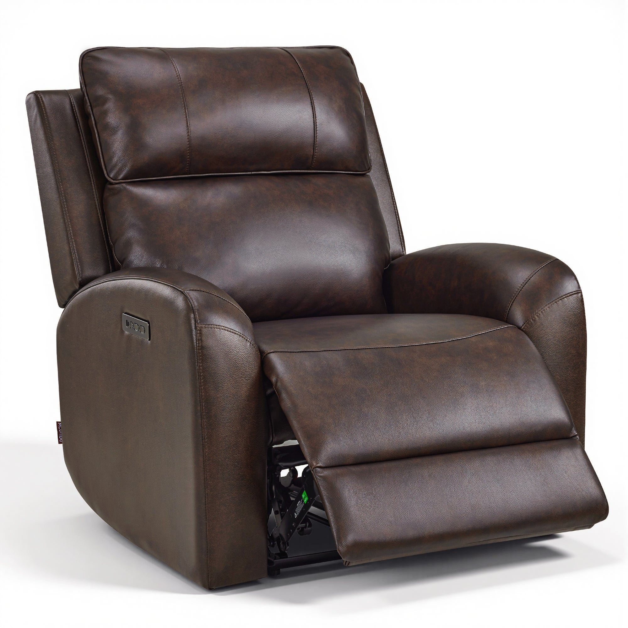 Genuine Leather Power Recliner Chair, Zero Wall Hugger Recliner for Small Spaces with Power Headrest, USB & Type-C Charging Ports, Compact for Living Room & RV, PR693