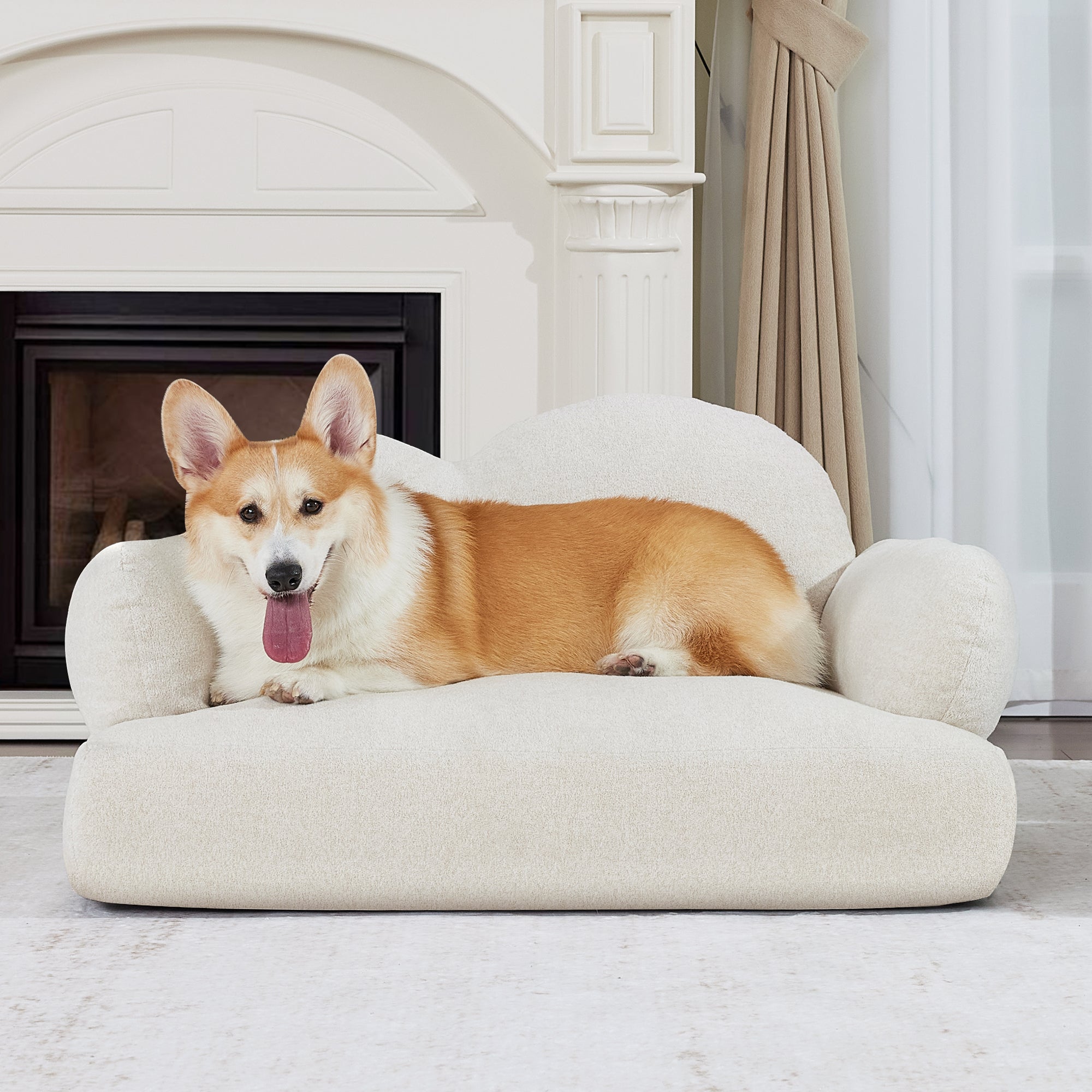 Lovupet Dog Sofa Couch for Medium Breed, Soft Full Foam Dog Couch Bed with Anti-Slip Bottom, PS695