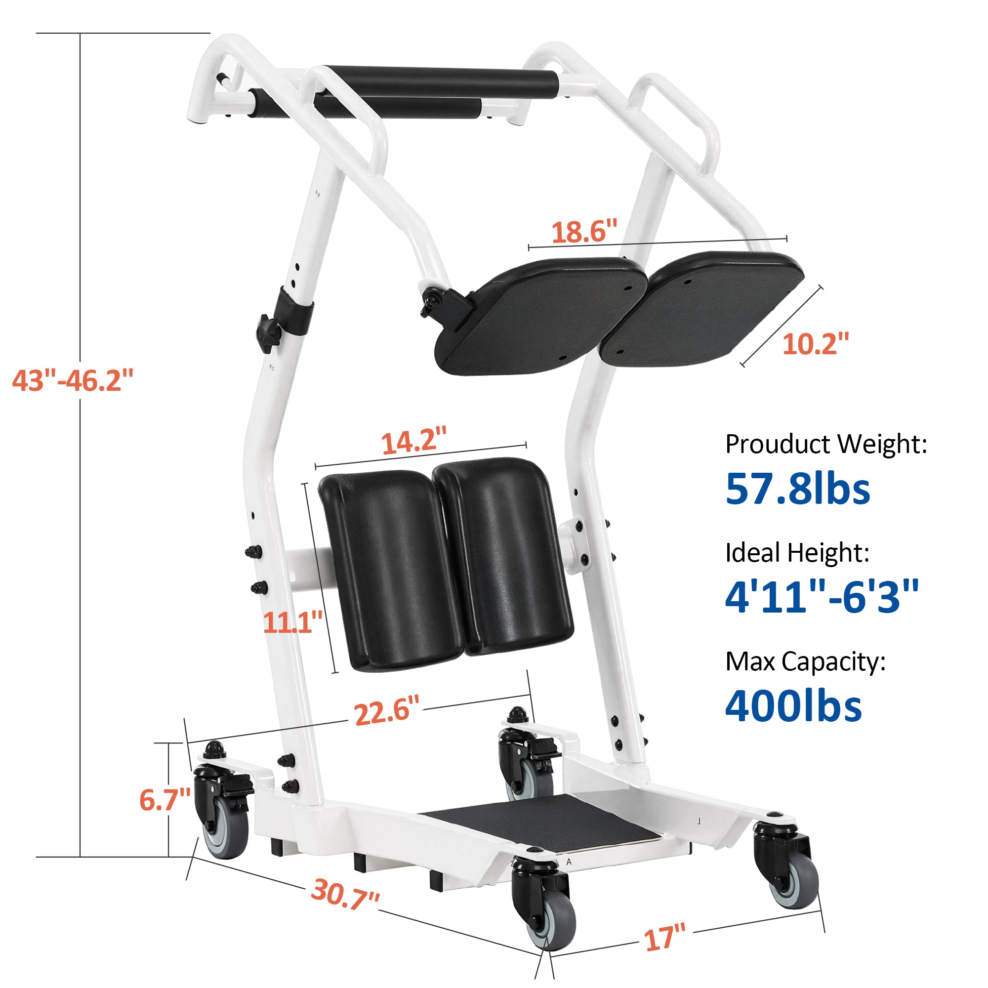 Sit to Stand Assist Lift for Elderly, 400lbs Capacity, STA477