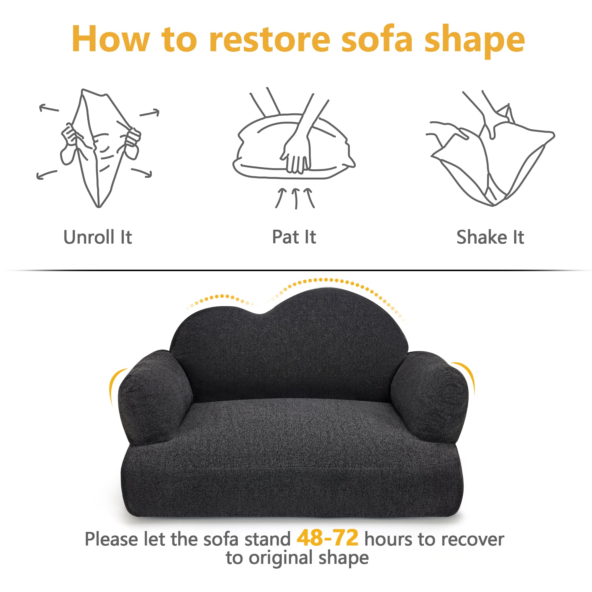 Lovupet Dog Sofa Couch for Medium Breed, Soft Full Foam Dog Couch Bed with Anti-Slip Bottom, PS695