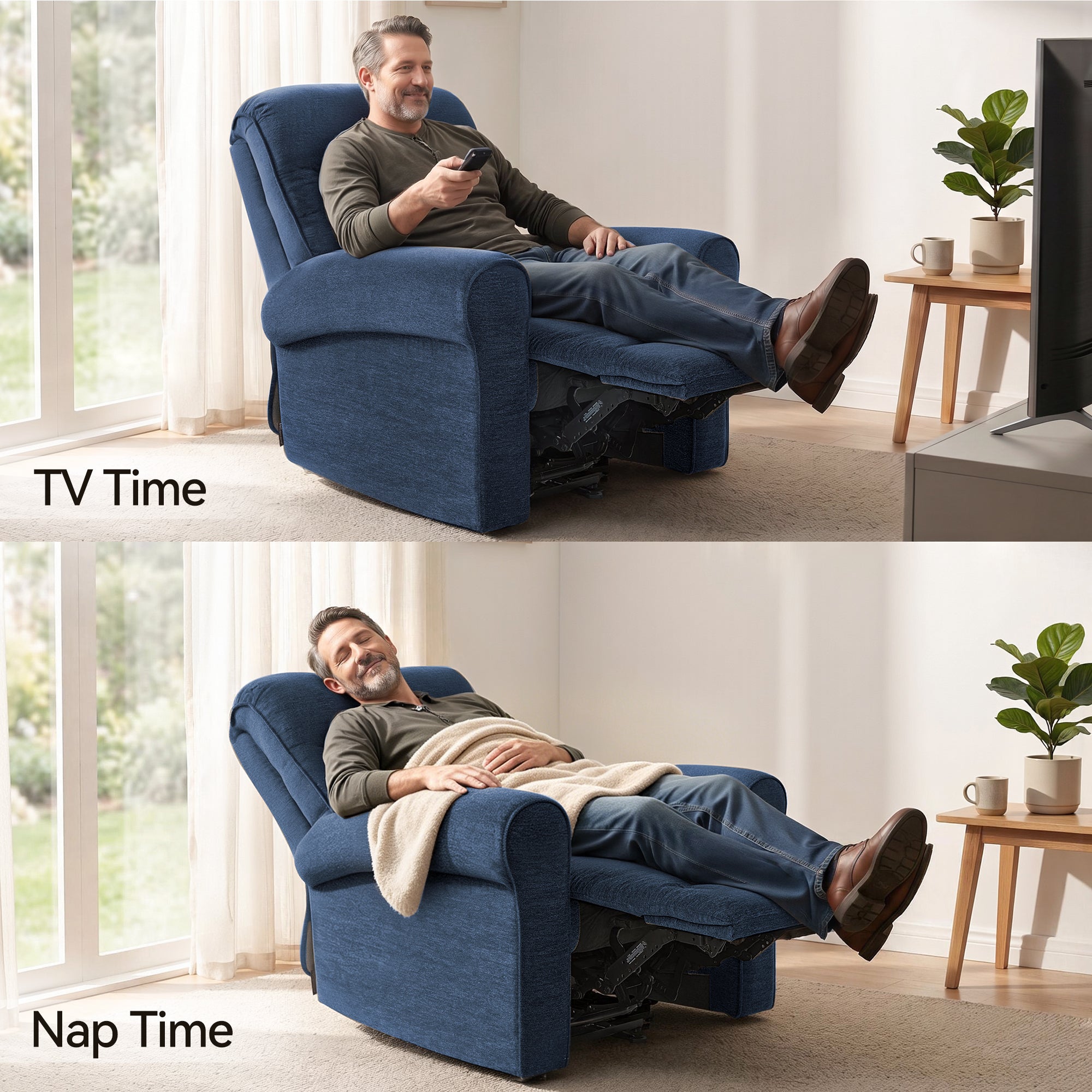 Power Wall Hugger Recliner Chair, Fabric/Faux Leather PR630 PR520
