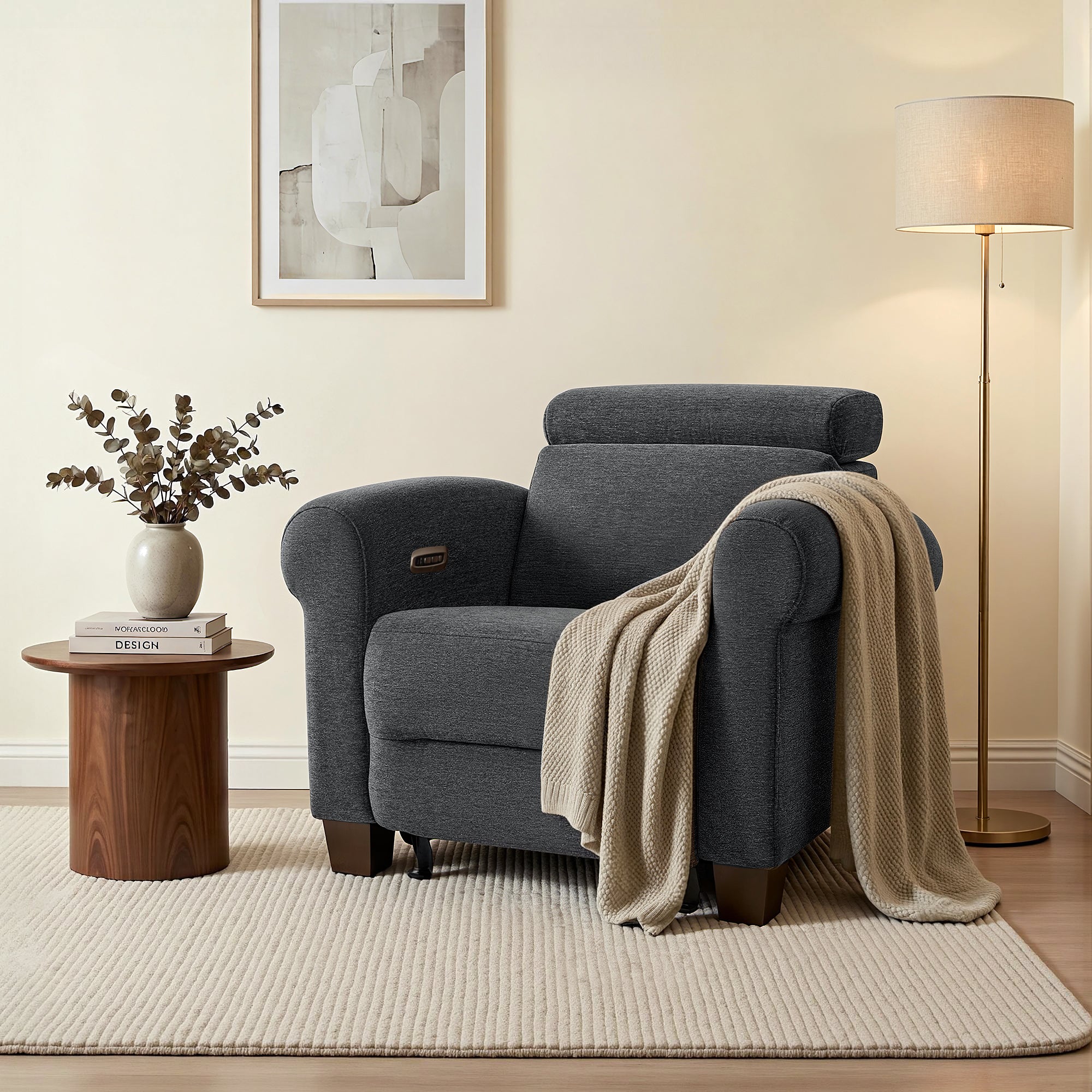 Wall Hugger Power Recliner Chair for Small Spaces, RV & Living Room HL164
