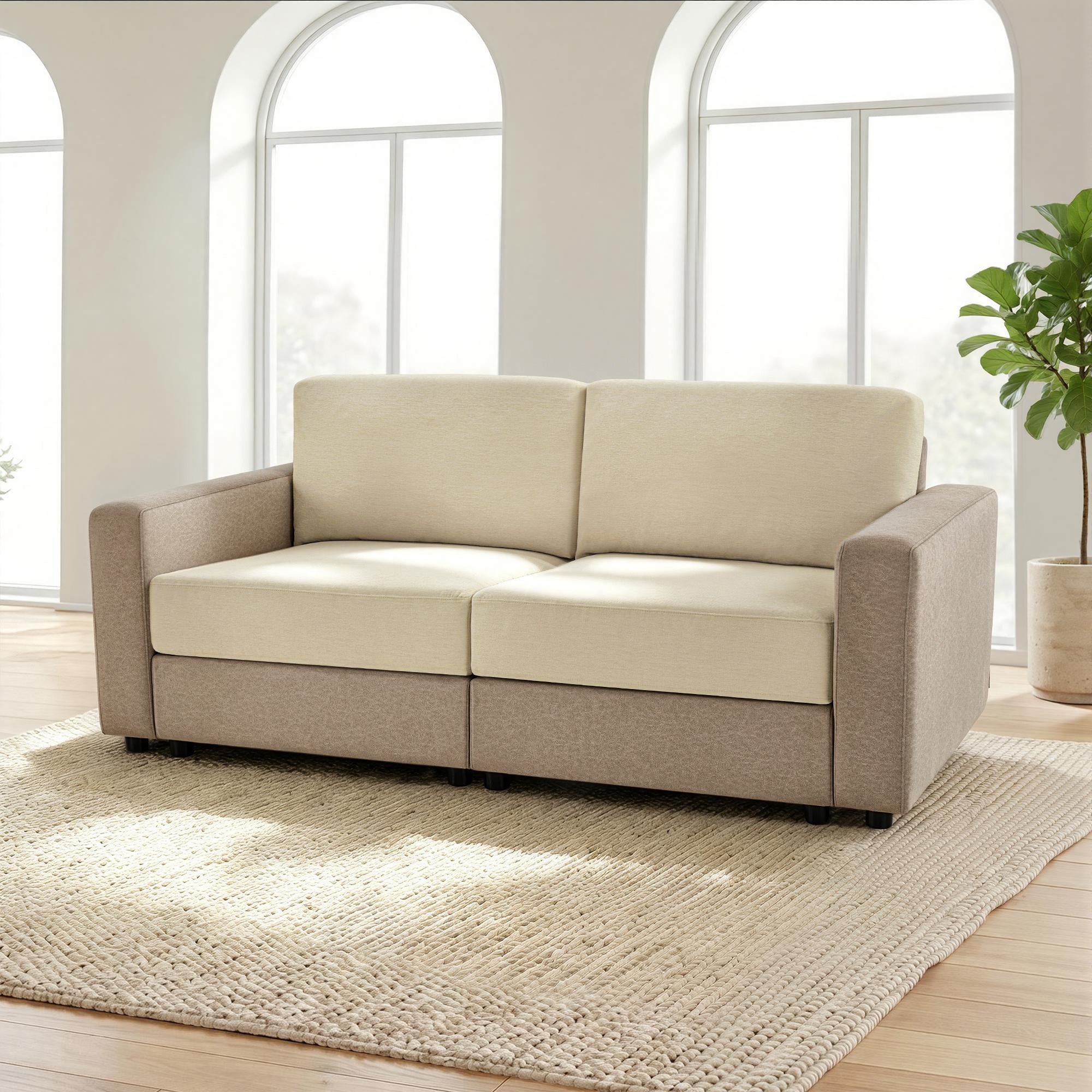 Oversized Sectional Sofa with 26" Deep Seat, Storage Ottoman, Pet-Friendly Fabric S6366