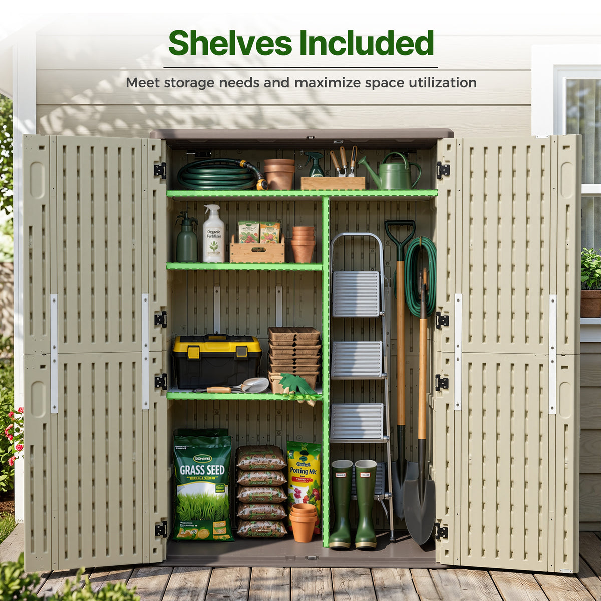 Tall Plastic Storage Shed, SU5462|ST5782