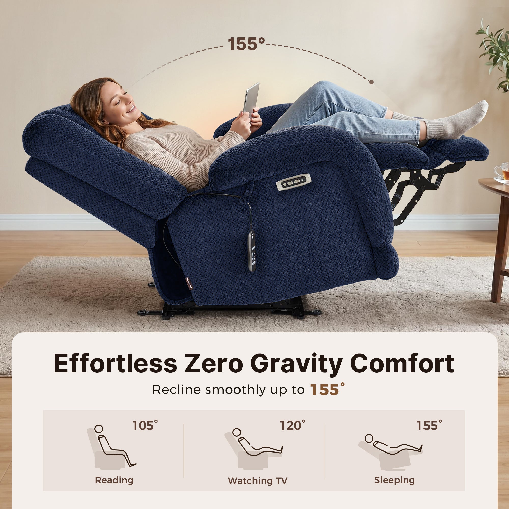 65 in Oversized Reclining Loveseat with Heat & Massage 6855