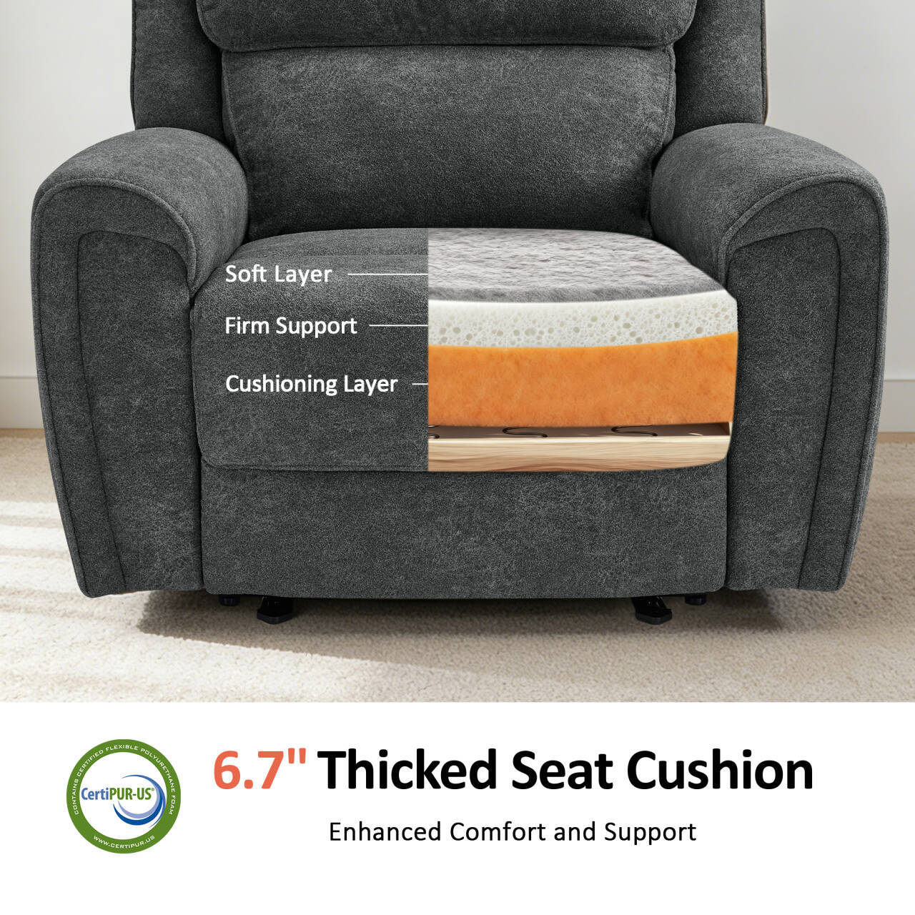 MCombo Power Recliner Chair Oversized 400 Pounds, Electric Recliner Chairs for Adults, Oversized Recliner Sofa Chair for Home, Living Room, Bedroom OE675 (Recommended Height: 5'5"-6'1")