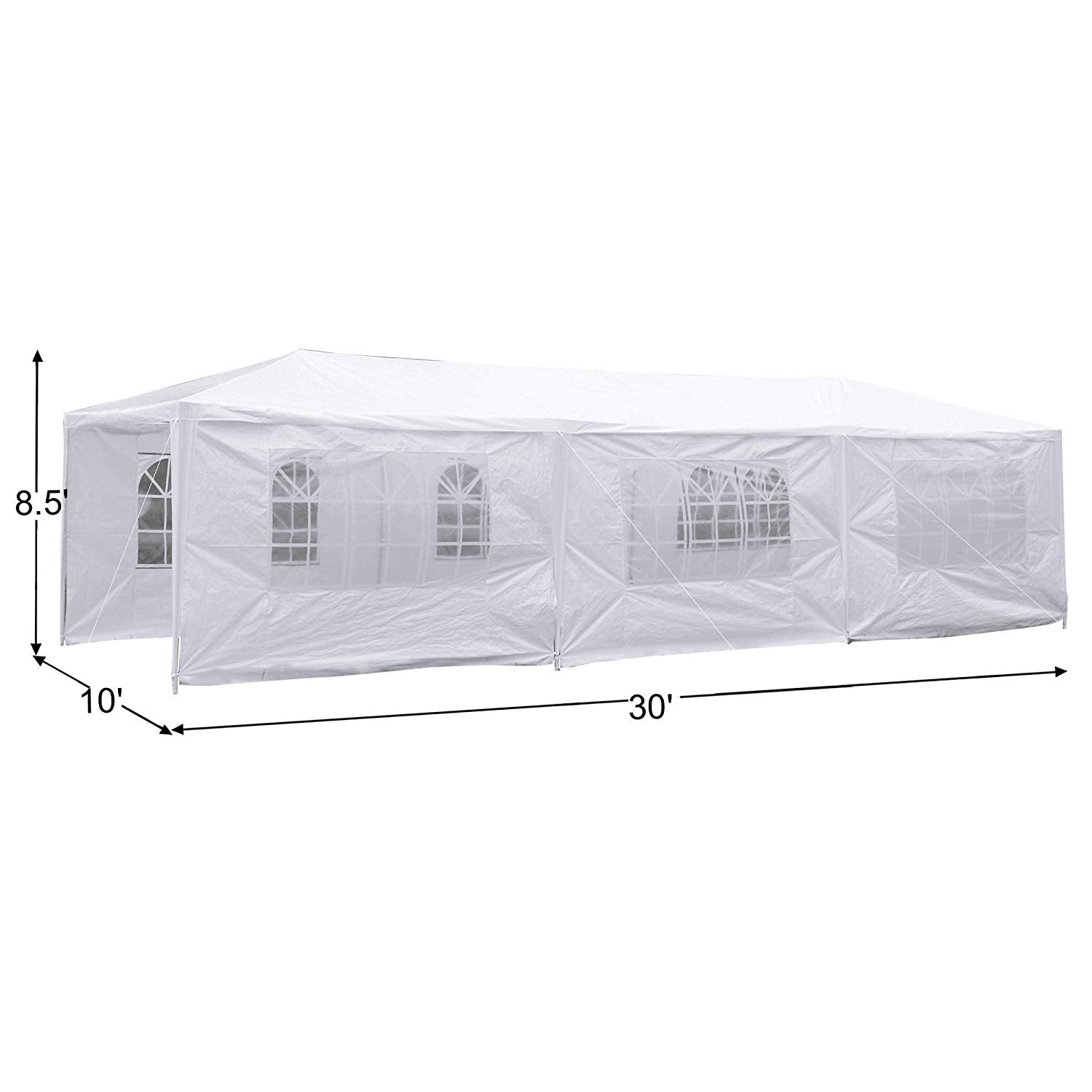 Mcombo 10'x30' White Canopy Party Outdoor Gazebo Wedding Tent 5 Removable Walls
