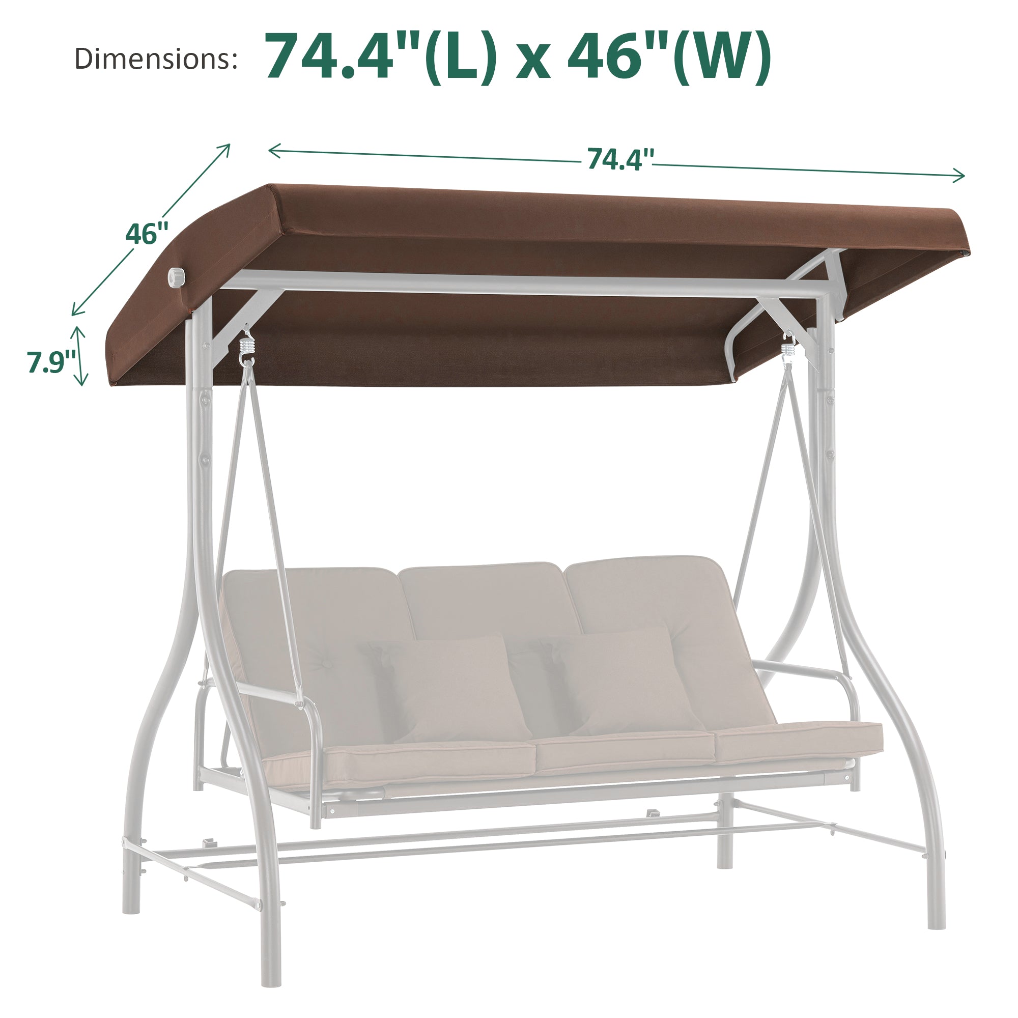 Porch Swing Canopy Replacement Cover, 4068
