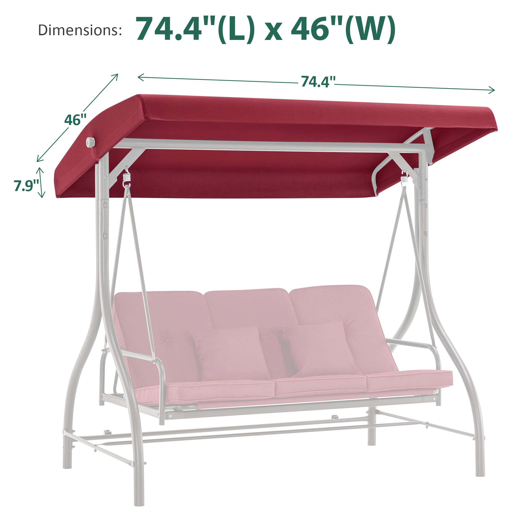 Porch Swing Canopy Replacement Cover, 4068
