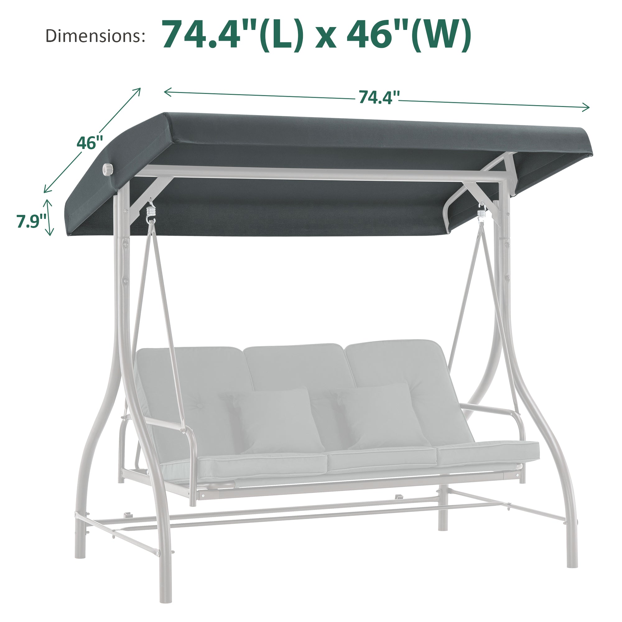 Porch Swing Canopy Replacement Cover, 4068