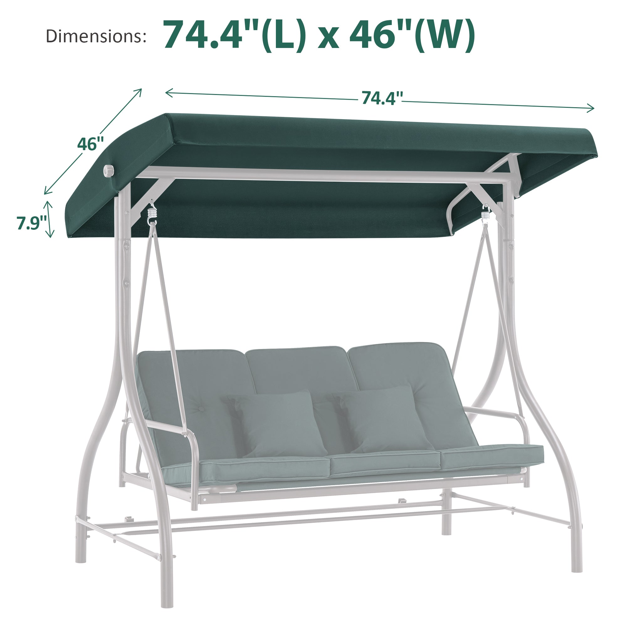 Porch Swing Canopy Replacement Cover, 4068