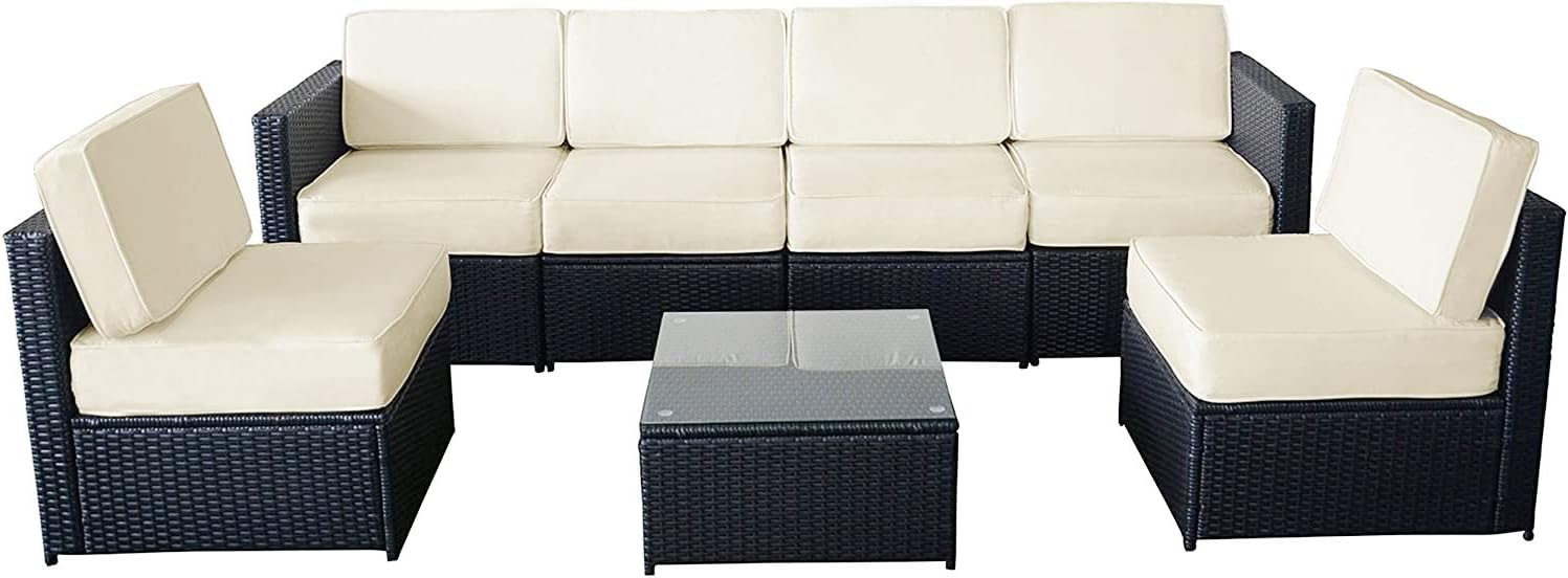 Replacment Cushion Covers for 7PC Wicker Sectional Sofa