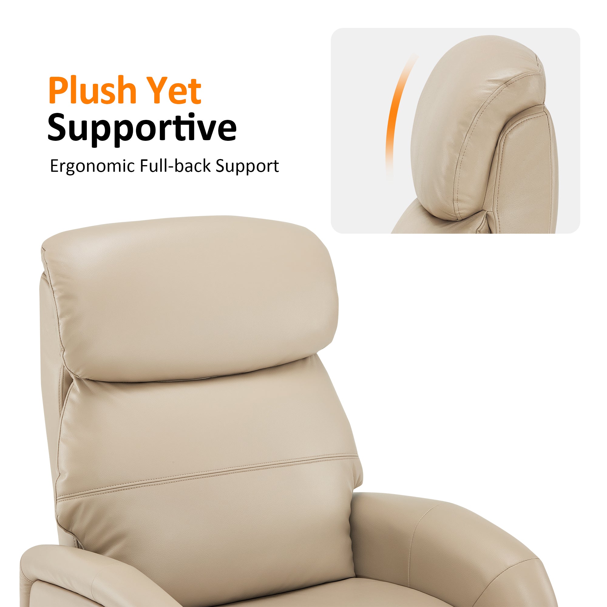 Dual Motor Power Recliner Swivel Chair, Faux Leather 4610
