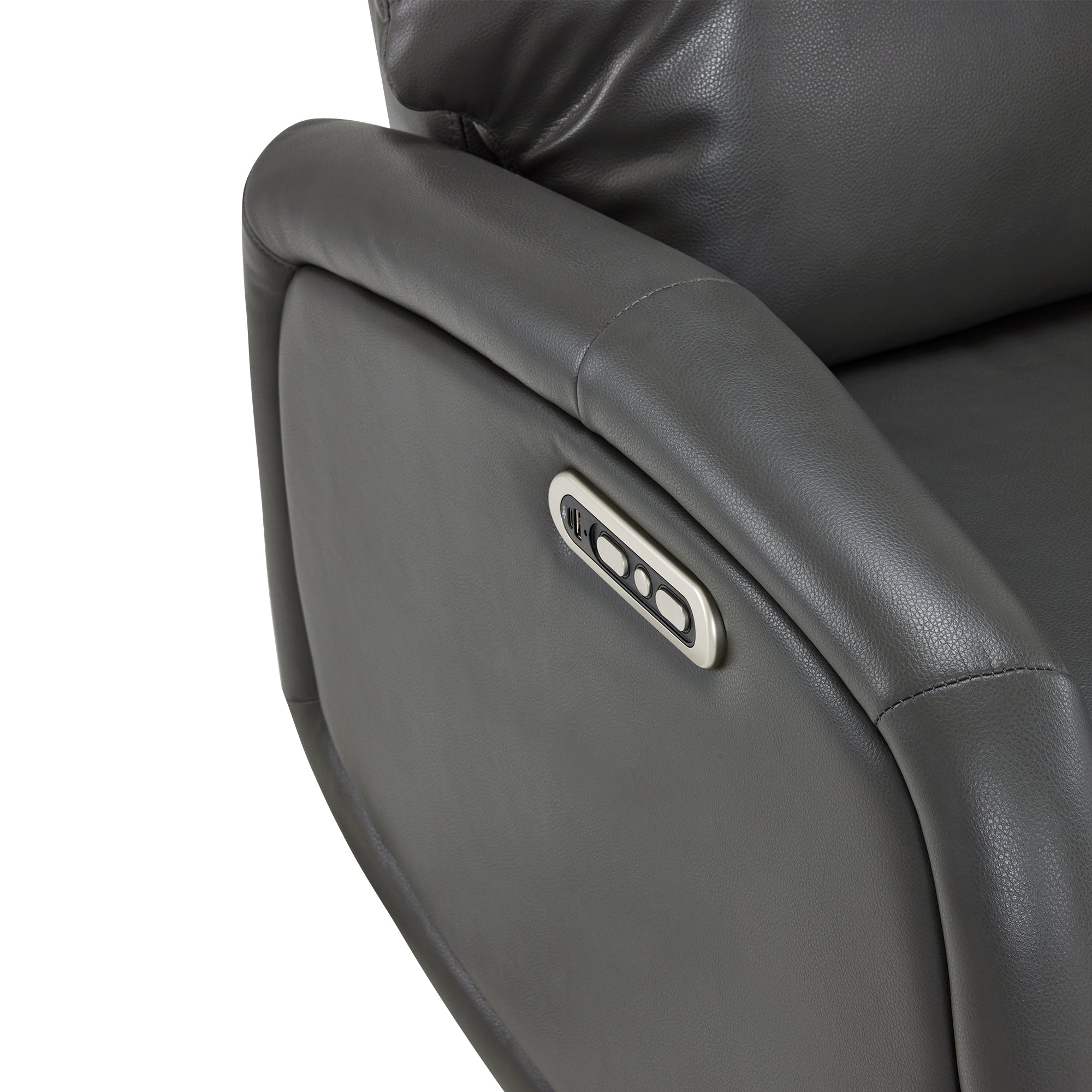 Dual Motor Power Recliner Swivel Chair, Faux Leather 4610