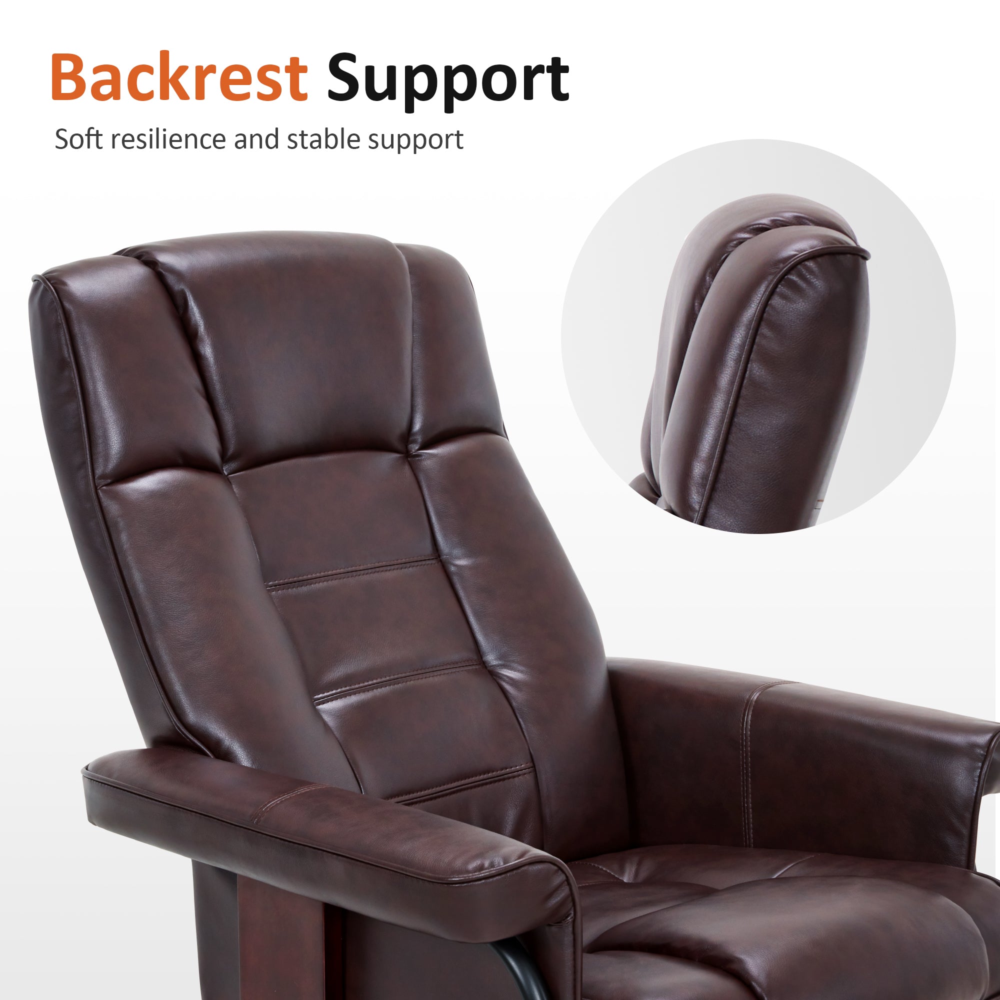 Swivel Recliner with Ottoman, Faux Leather 9019