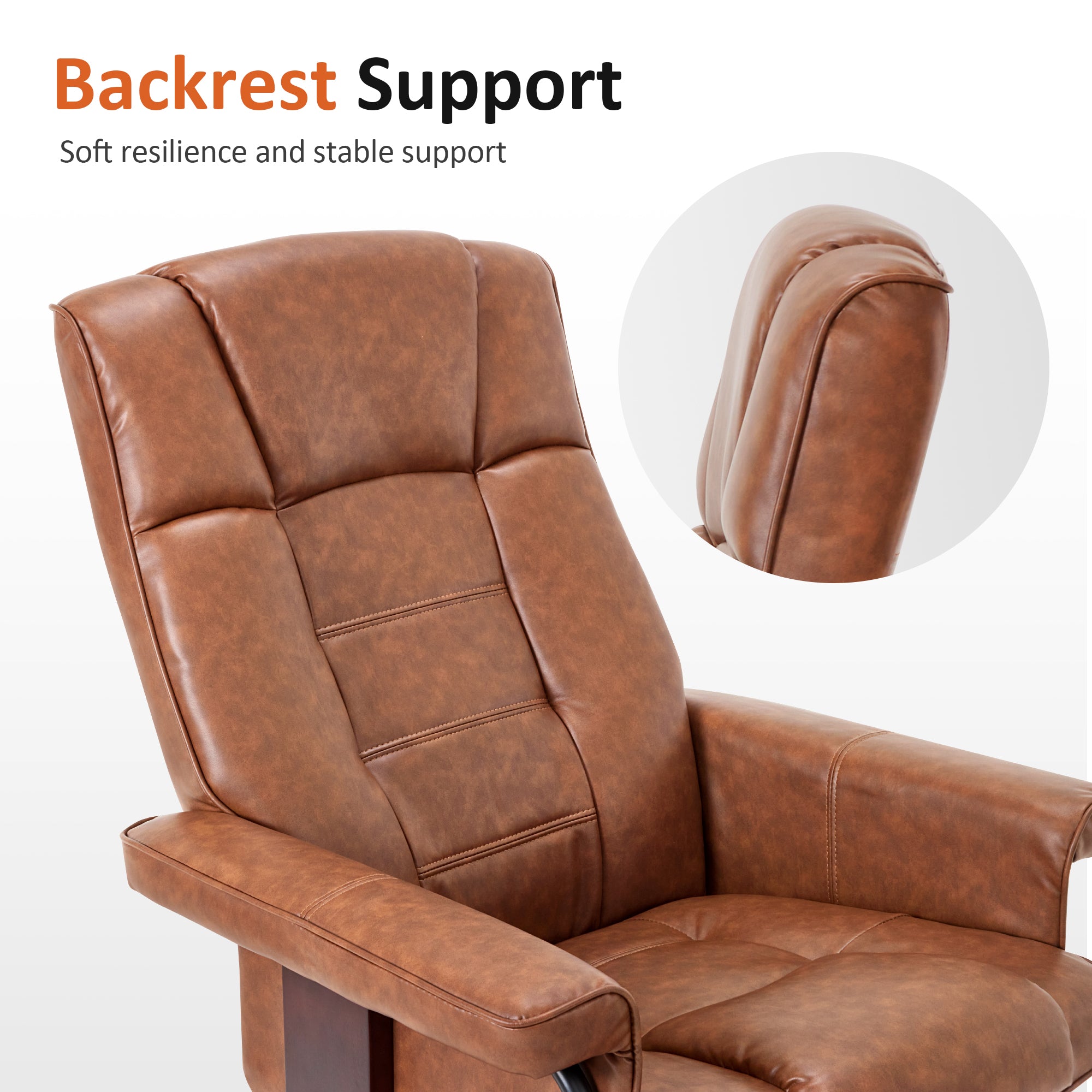 Swivel Recliner with Ottoman, Faux Leather 9019