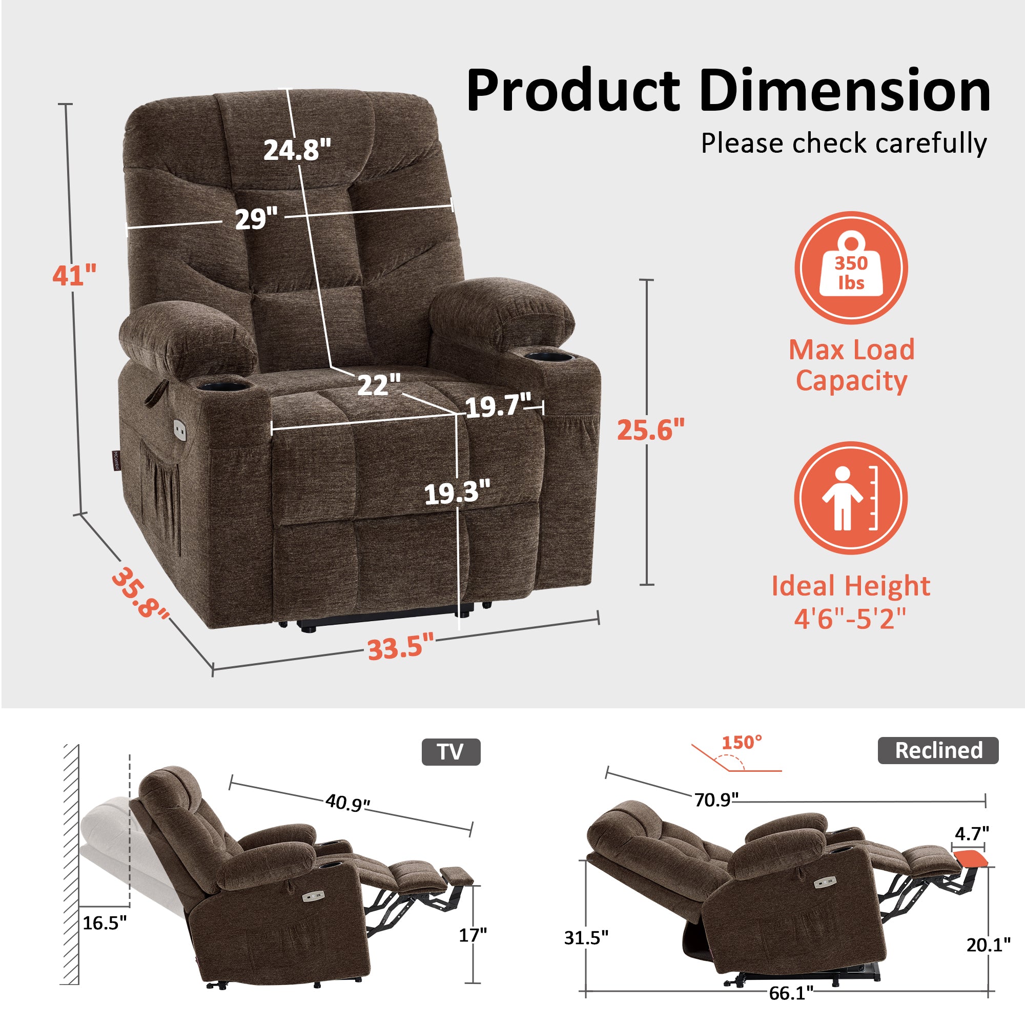 Power Lift Recliner Chair for Elderly, Fabric 7283|7281|7287|R7289|R7399