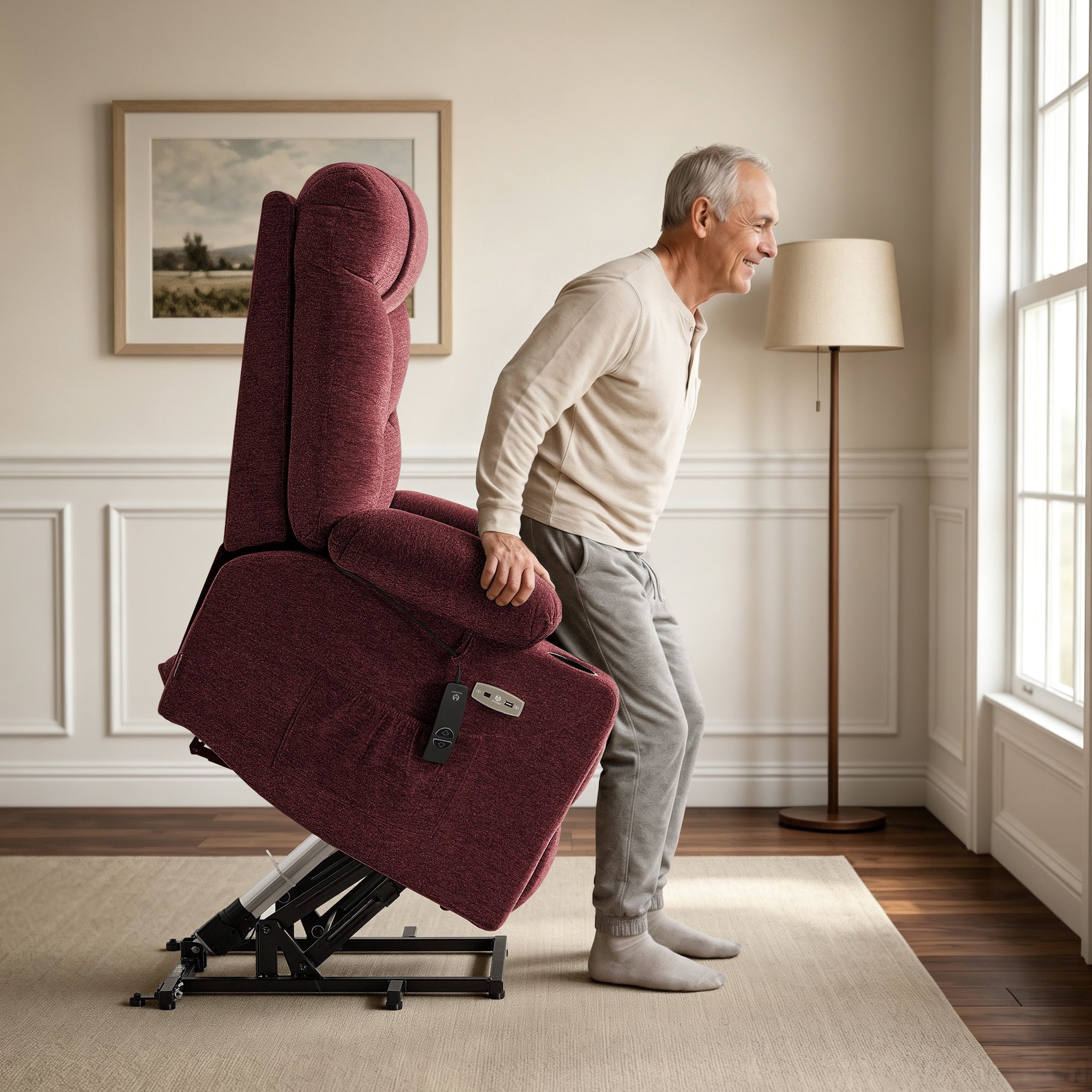 Power Lift Recliner Chair for Elderly, Fabric 7283|7281|7287|R7289|R7399