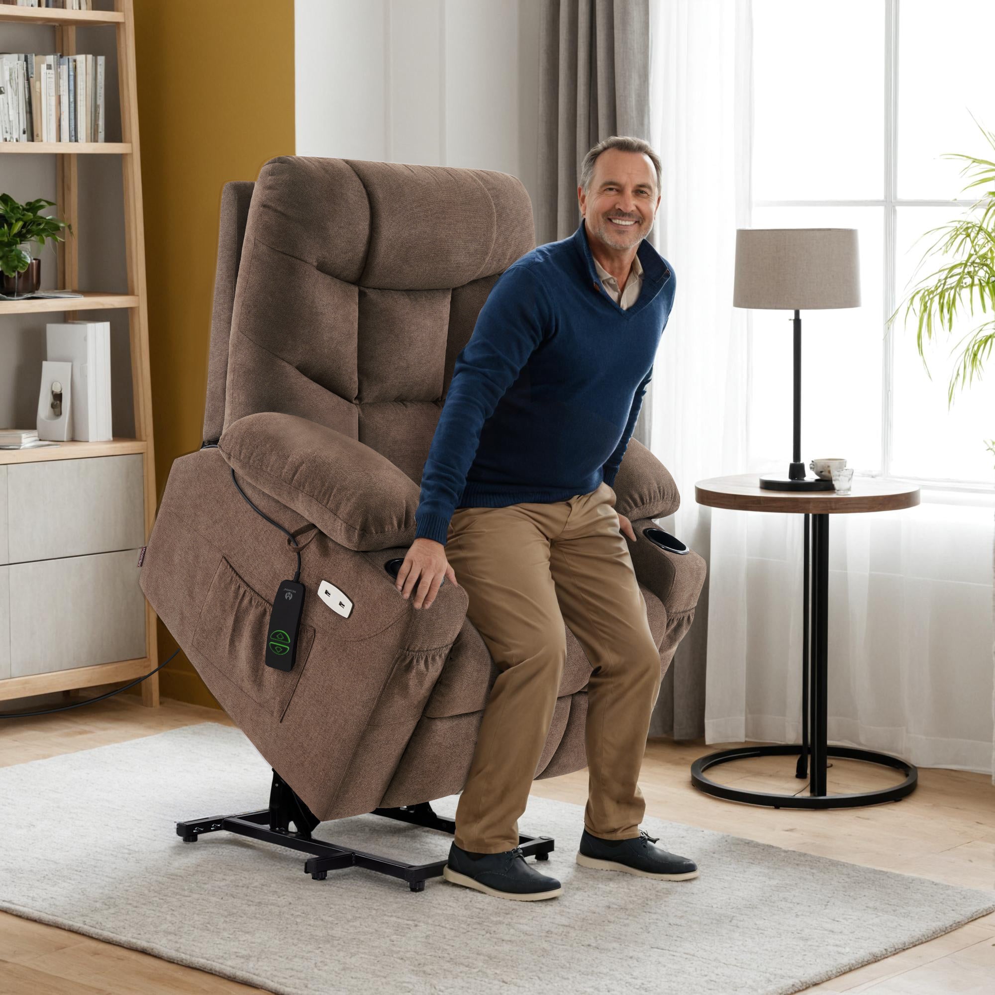 Power Lift Recliner Chair for Elderly, Fabric 7283|7287|R7289