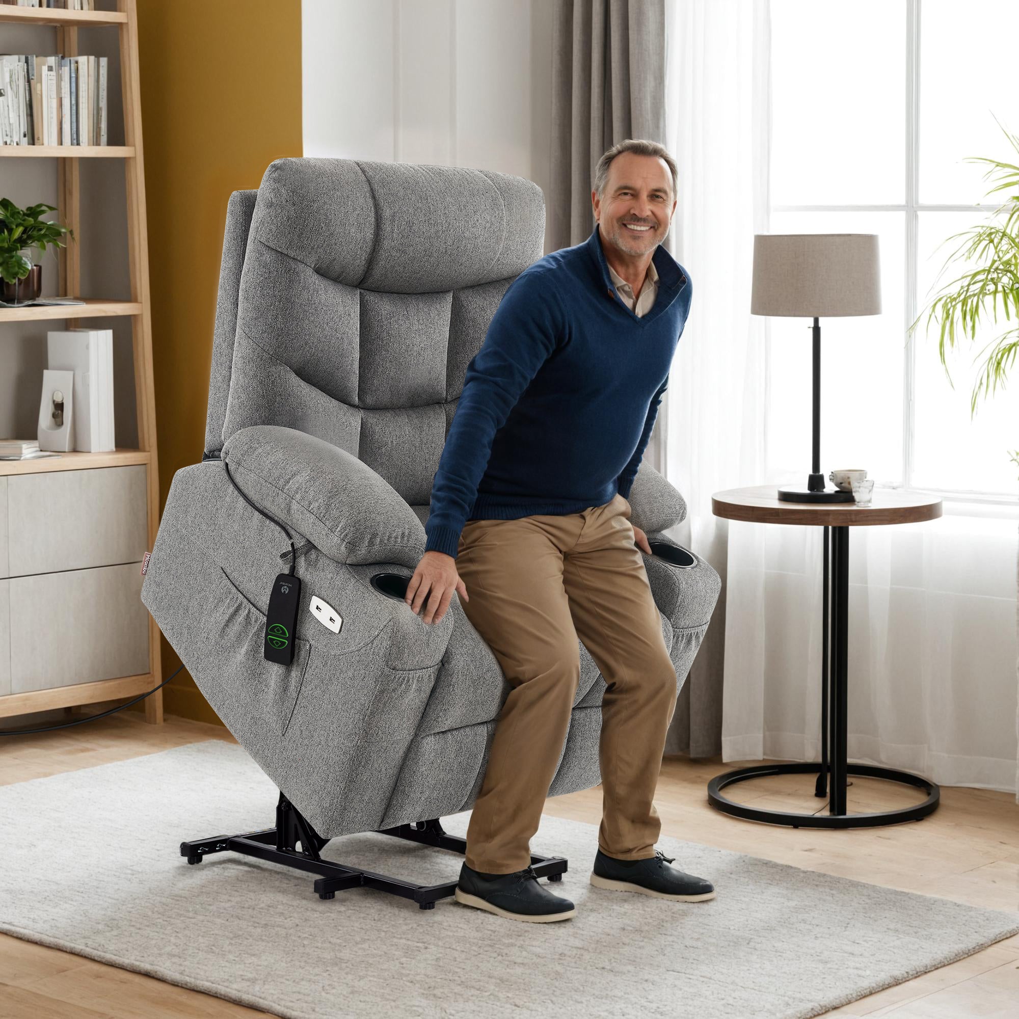 Power Lift Recliner Chair for Elderly, Fabric 7283|7287|R7289