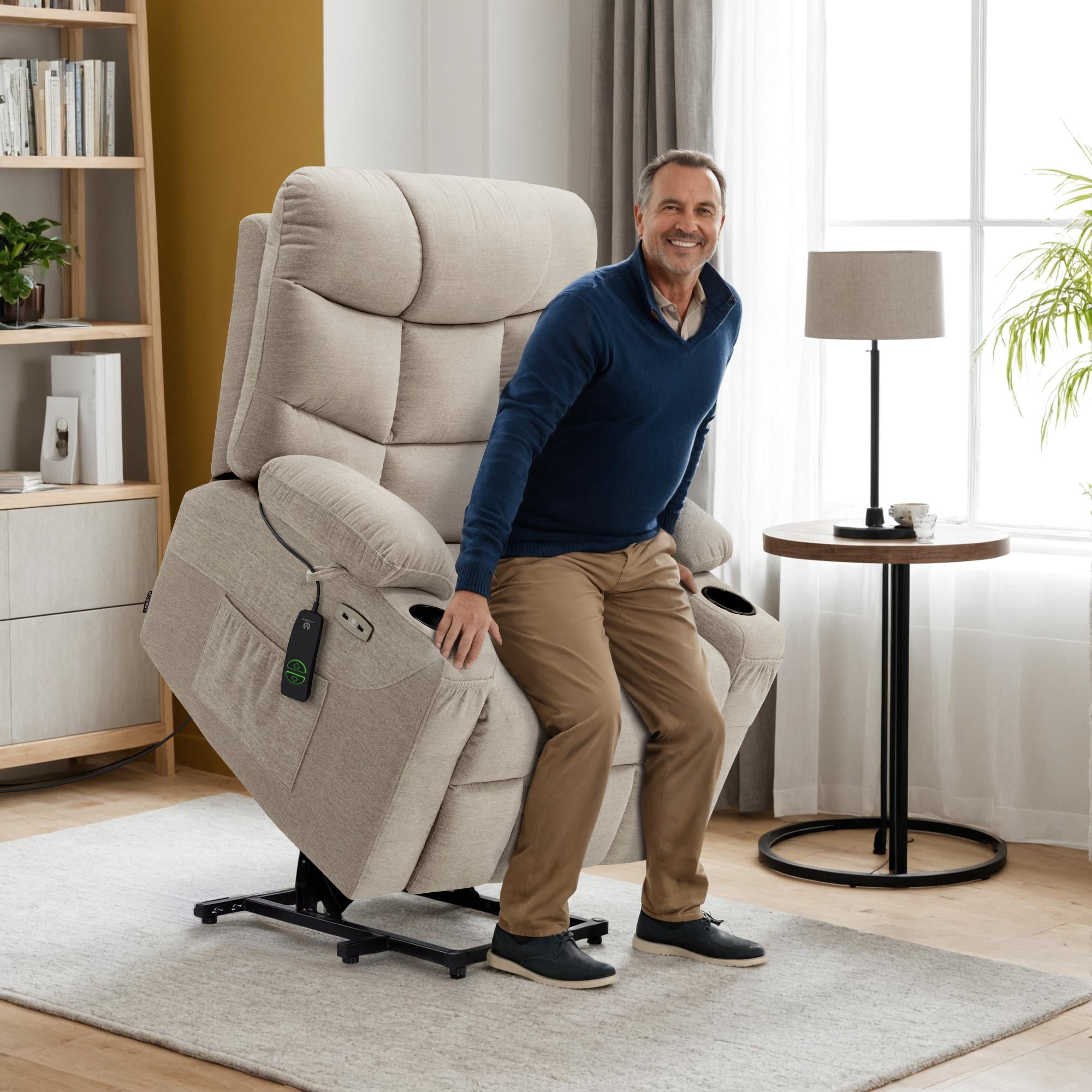 Power Lift Recliner Chair for Elderly, Fabric 7283|7287|R7289