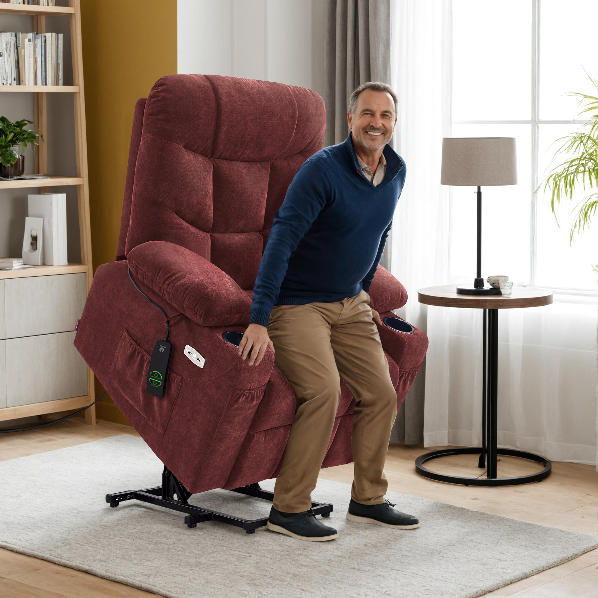 Power Lift Recliner Chair for Elderly, Fabric 7283|7287|R7289