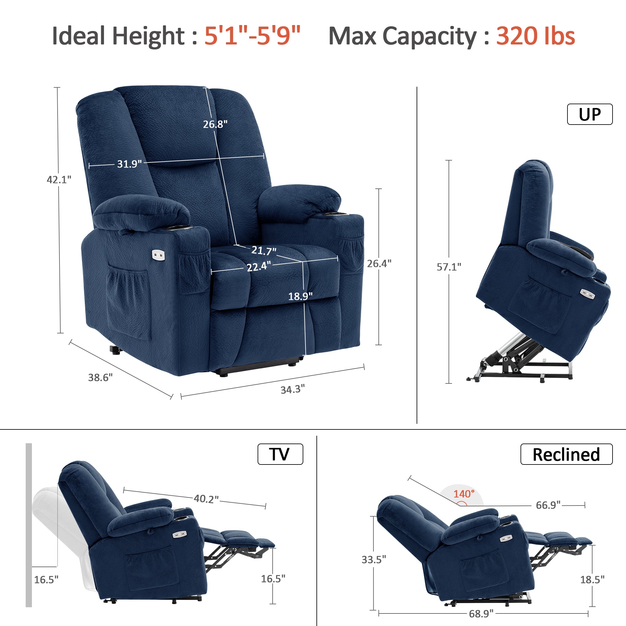 Power Lift Recliner Chair for Elderly, 7507