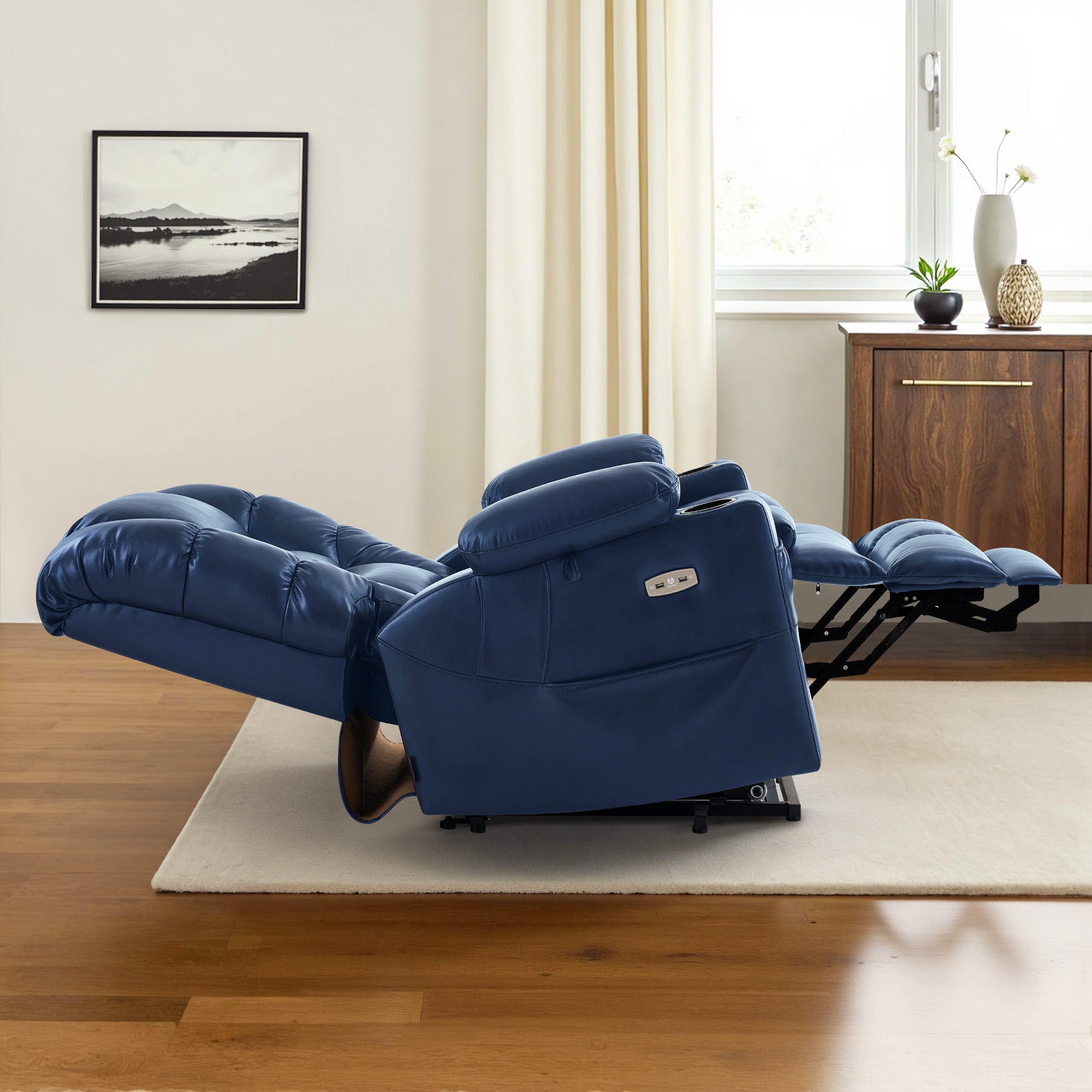 Power Lift Recliner Chair for Elderly,Triple Motor, Massage and Heat, Faux Leather 7632|7634|R7635