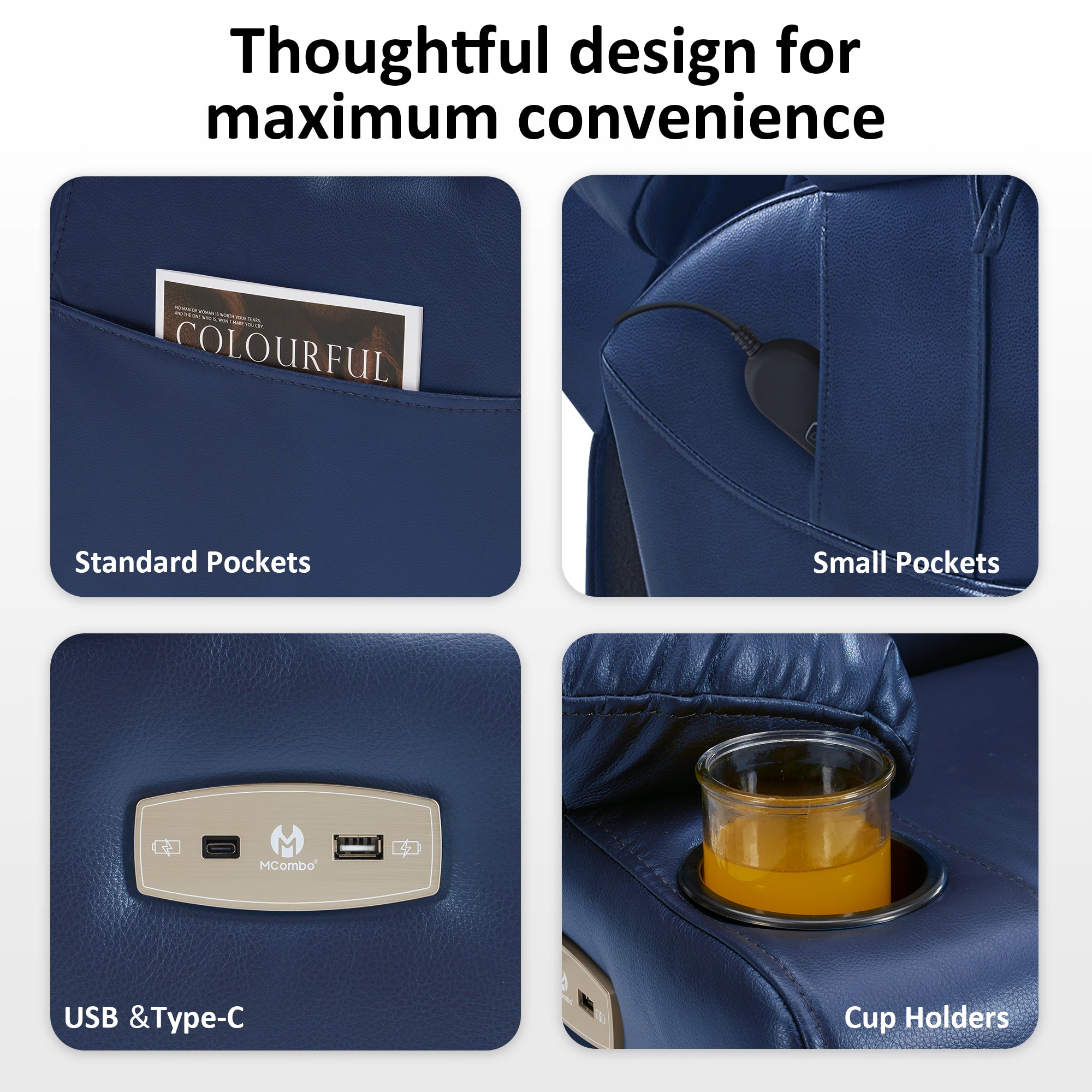 Power Lift Recliner Chair for Elderly, Dual Motor, Massage and Heat, Faux Leather 7634|R7635