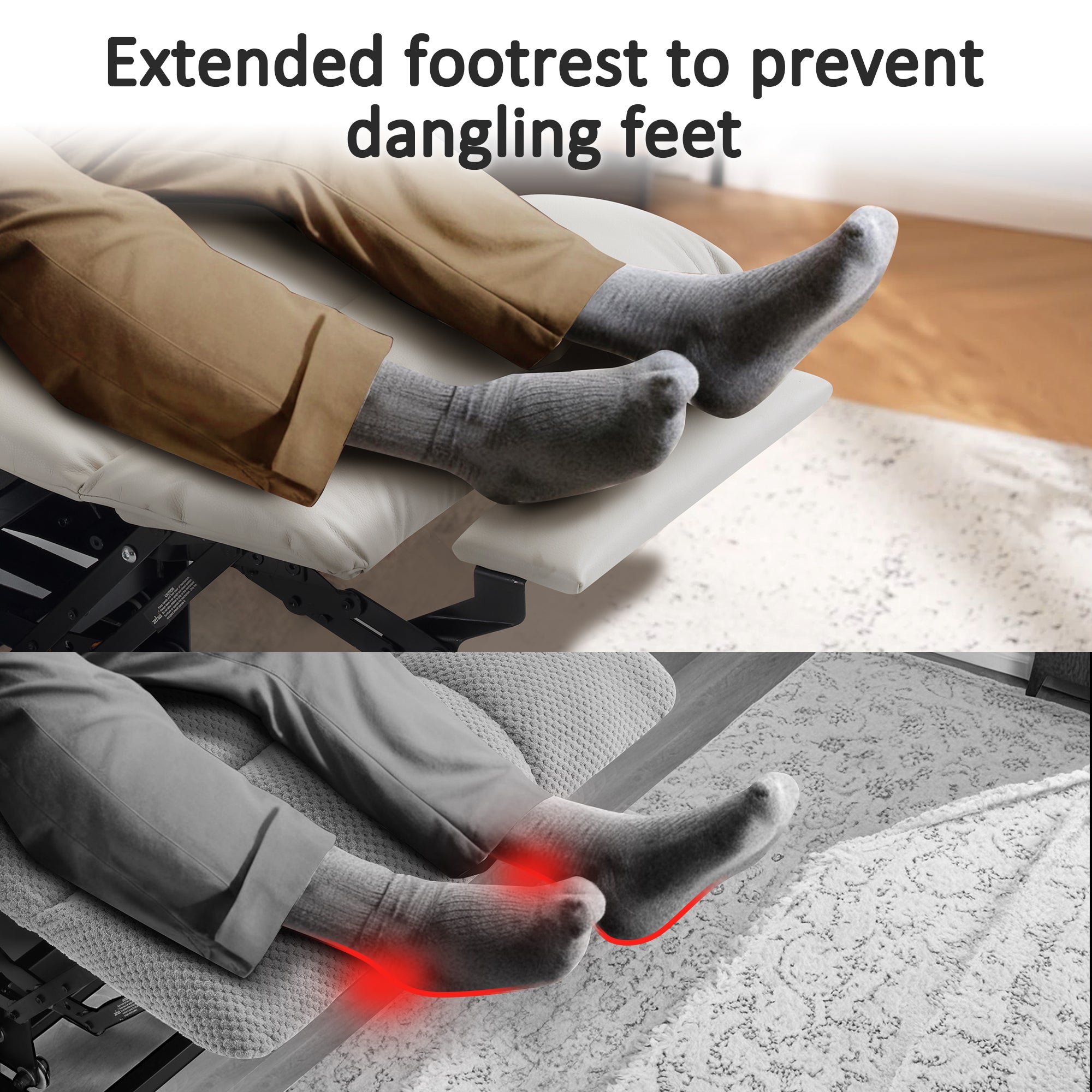 Power Lift Recliner Chair for Elderly,Triple Motor, Massage and Heat, Faux Leather 7632|7634|R7635