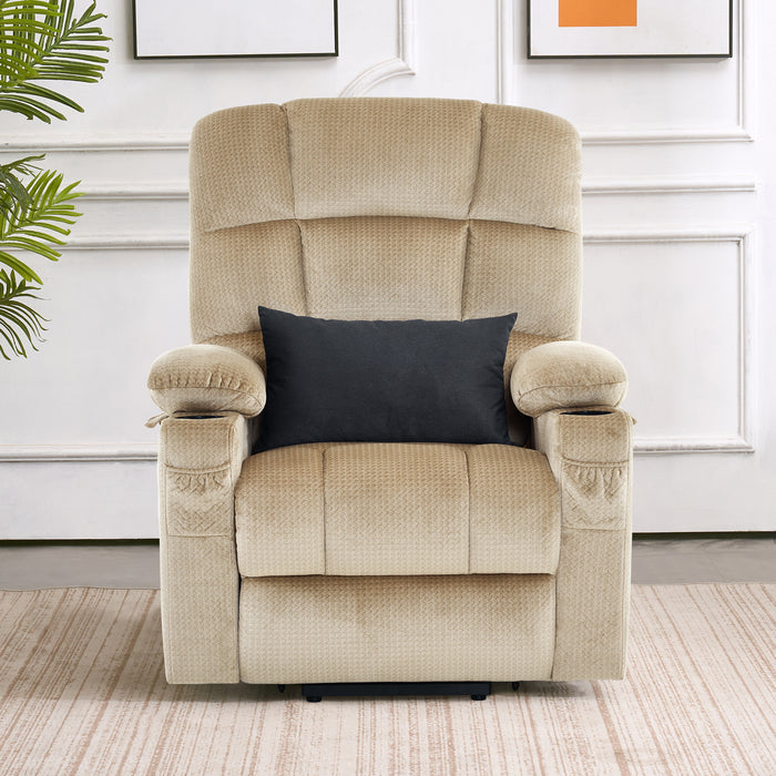 MCombo Large Dual Motor Power Lift Recliner Chair with Massage and Heat for Elderly Big and Tall People, Infinite Position, Home Button, Fabric 7680