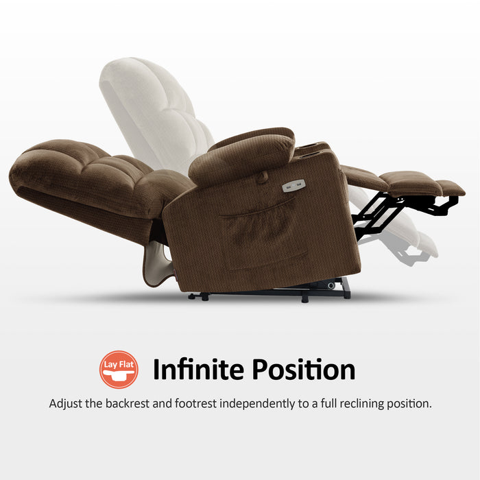 MCombo Large Dual Motor Power Lift Recliner Chair with Massage and Heat for Elderly Big and Tall People, Infinite Position, Home Button, Fabric 7680