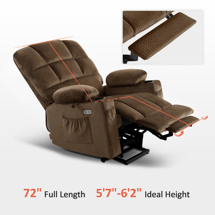 MCombo Large Dual Motor Power Lift Recliner Chair with Massage and Heat for Elderly Big and Tall People, Infinite Position, Home Button, Fabric 7680