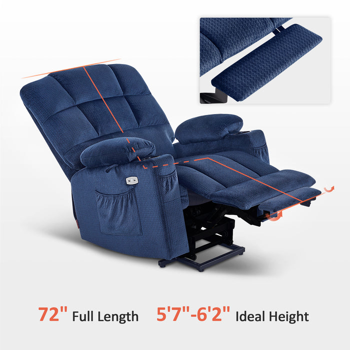 MCombo Large Dual Motor Power Lift Recliner Chair with Massage and Heat for Elderly Big and Tall People, Infinite Position, Home Button, Fabric 7680
