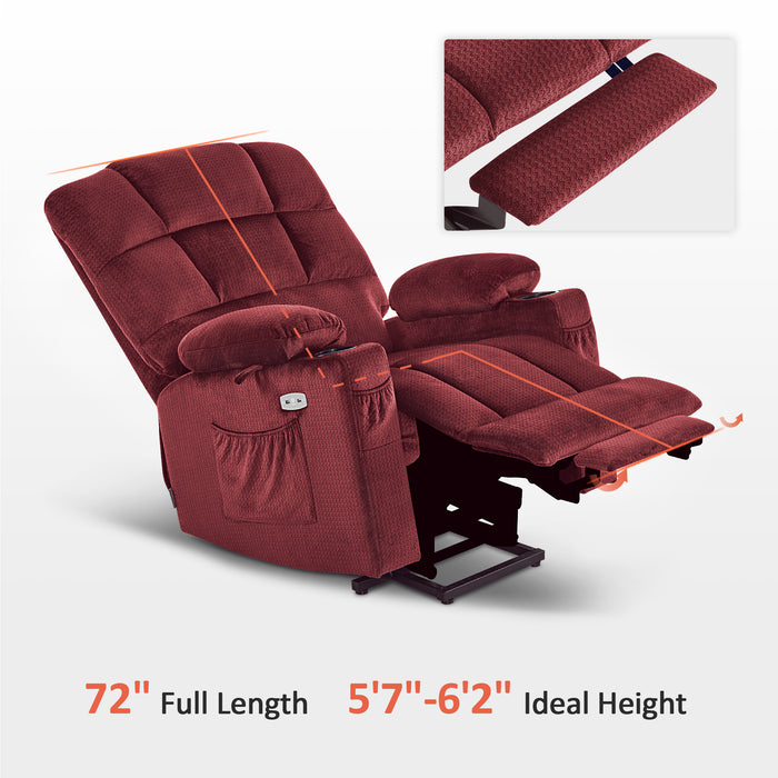 MCombo Large Dual Motor Power Lift Recliner Chair with Massage and Heat for Elderly Big and Tall People, Infinite Position, Home Button, Fabric 7680