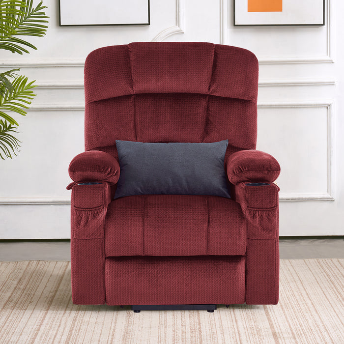 MCombo Large Dual Motor Power Lift Recliner Chair with Massage and Heat for Elderly Big and Tall People, Infinite Position, Home Button, Fabric 7680