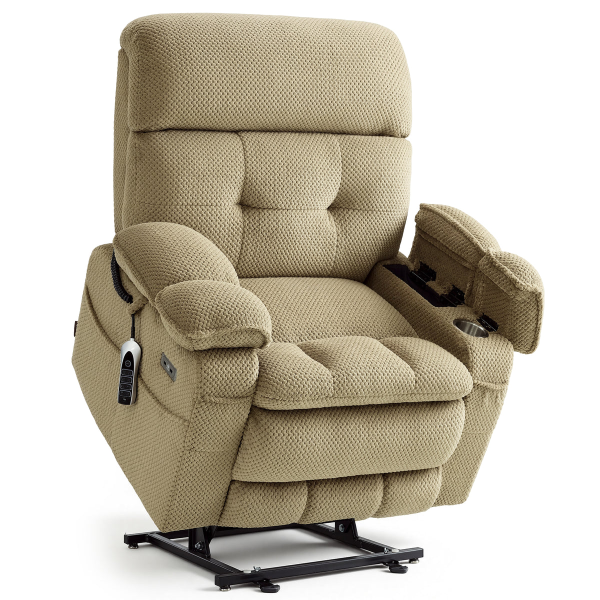 4-Motors Power Lift Recliner, Power Lumbar & Headrest, Massage & Dual Heating, Fabric 7700