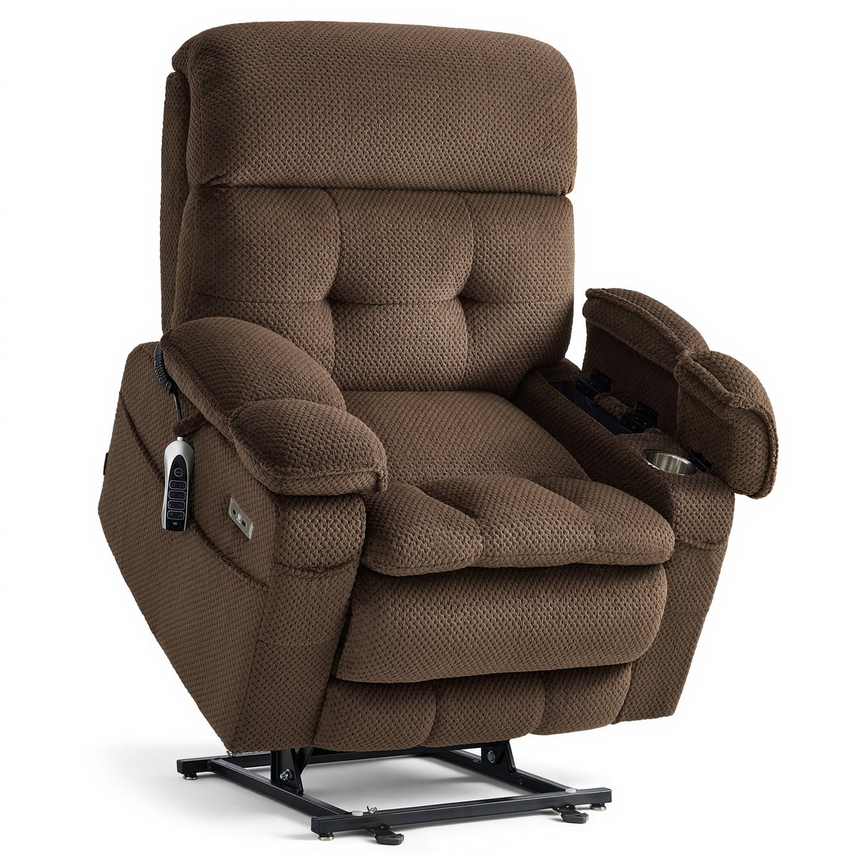 4-Motors Power Lift Recliner, Power Lumbar & Headrest, Massage & Dual Heating, Fabric 7700