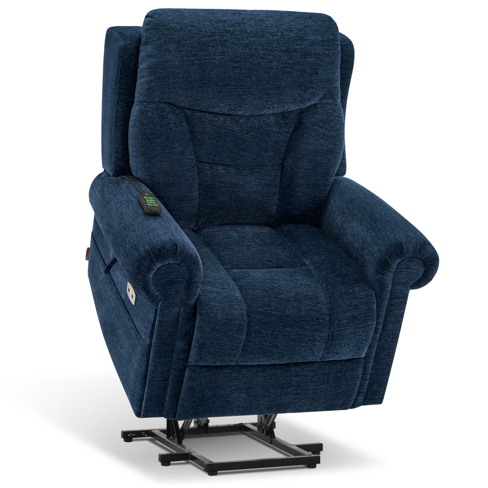 Power Lift Recliner Chair for Elderly, Dual Motor, Massage and Heat, Fabric 7888